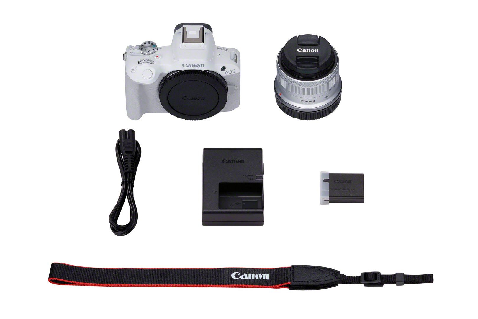 Canon EOS R50 + RF-S 18-45mm White