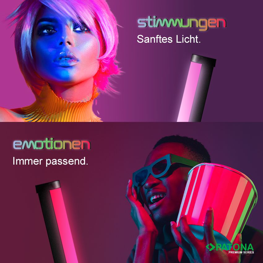 Patona Lampe vidéo/ photo LED RGB Tube