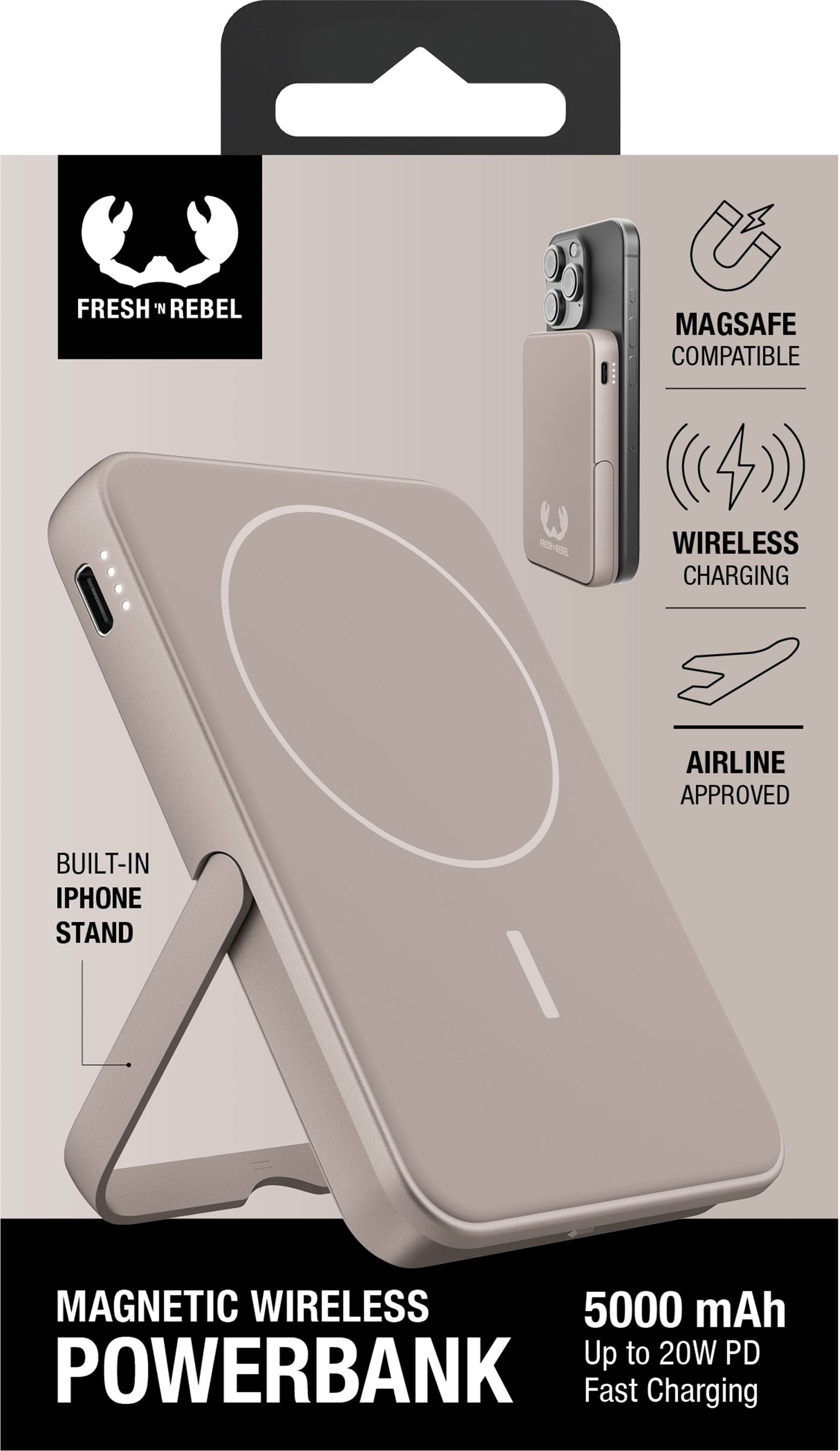 Fresh 'n Rebel Powerbank 5000 mAh Sand