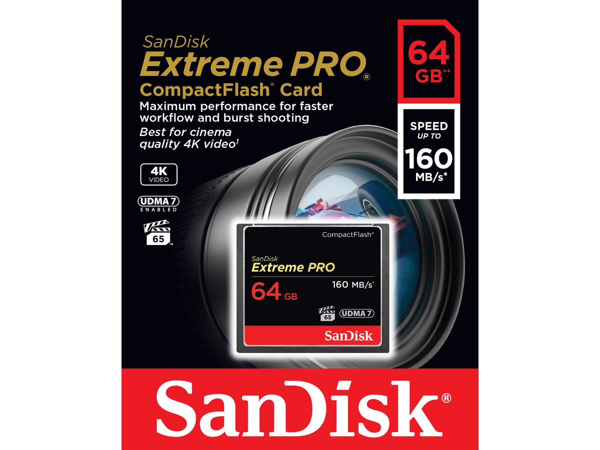 Sandisk ExtremePro 160MB/s CF 64GB
