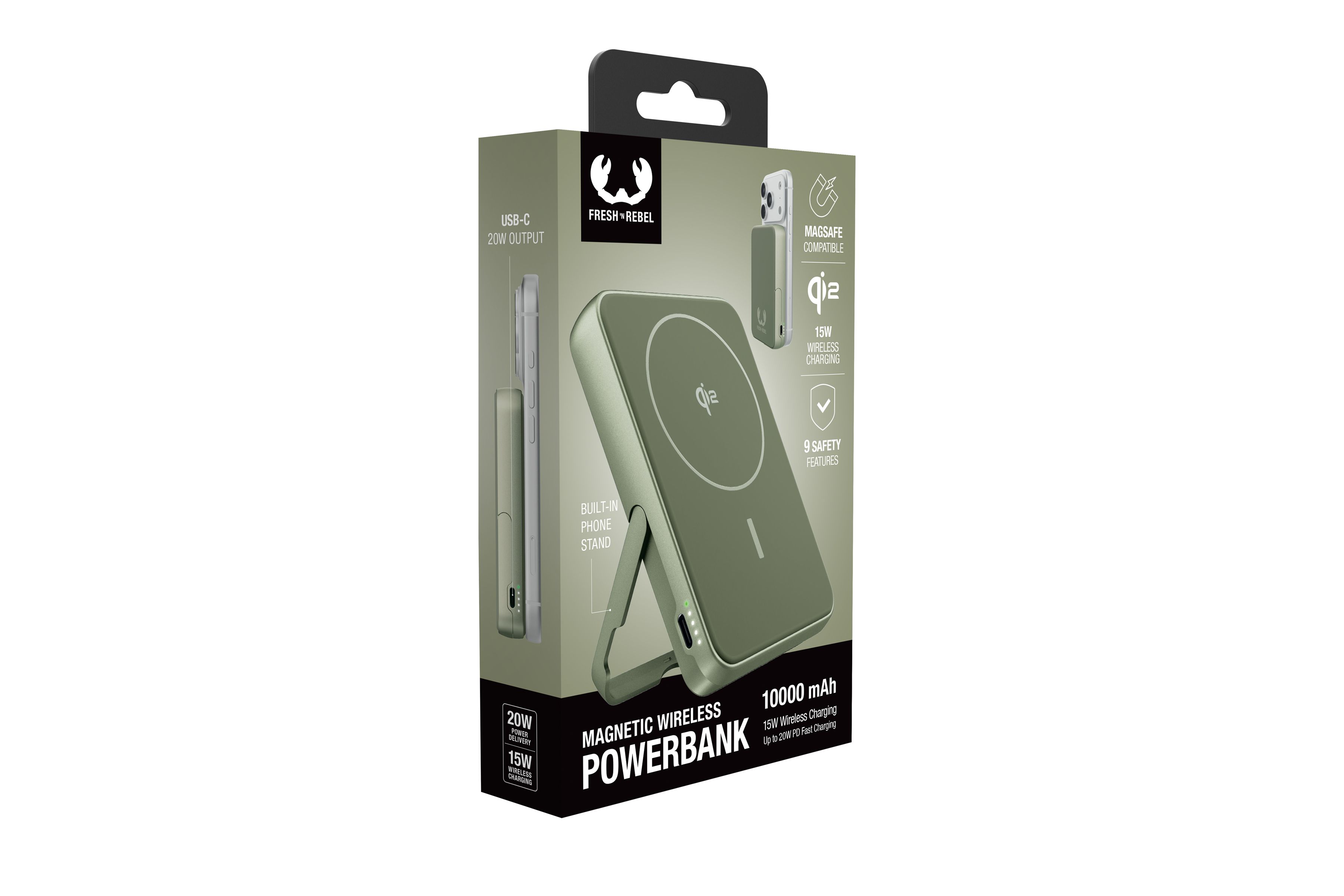 Fresh 'n Rebel Powerbank 10000 mAh Green