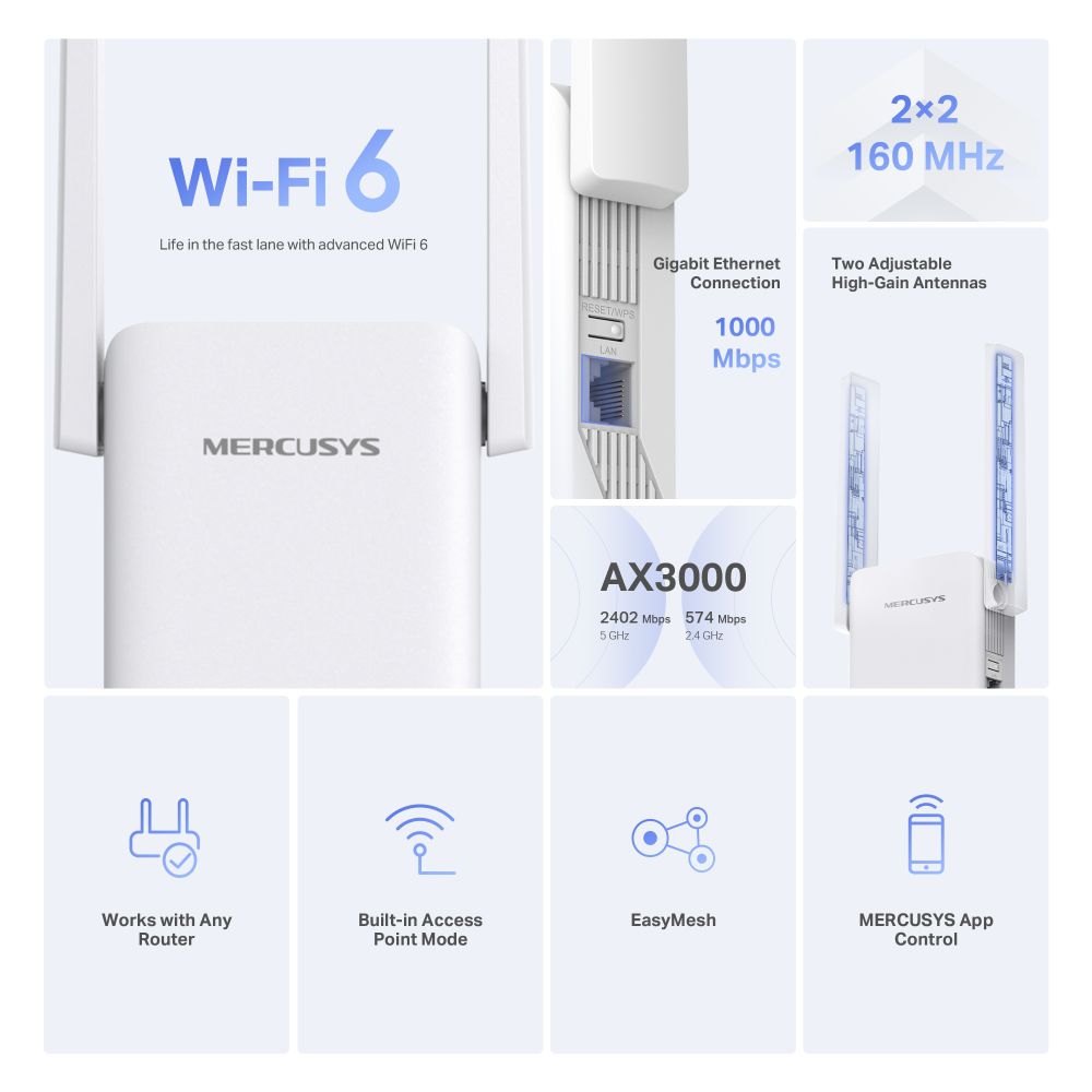 Mercusys AX3000 Wi-Fi Range Extender