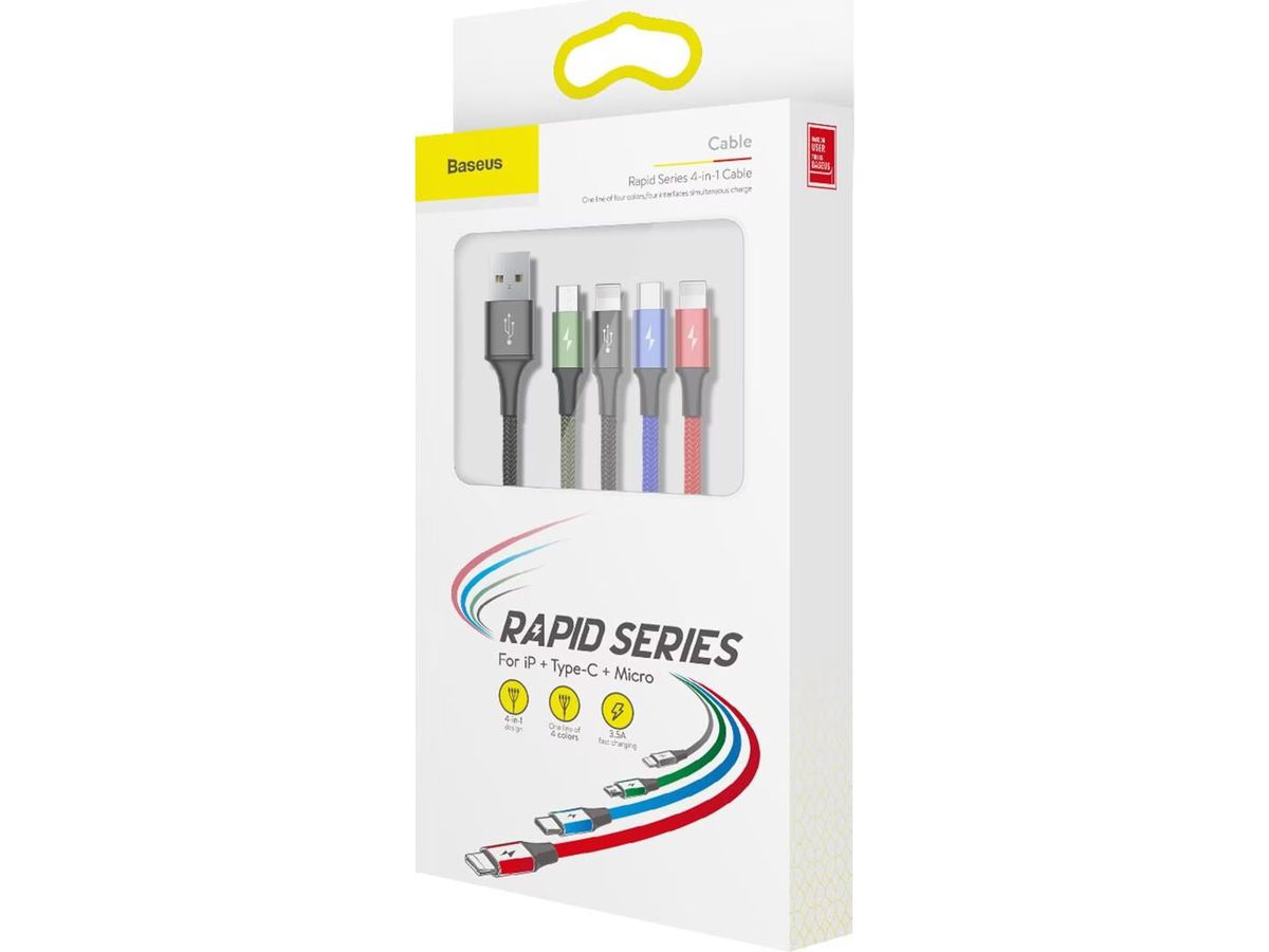 Baseus USB-A 4-in-1 Cable 1.2m Black