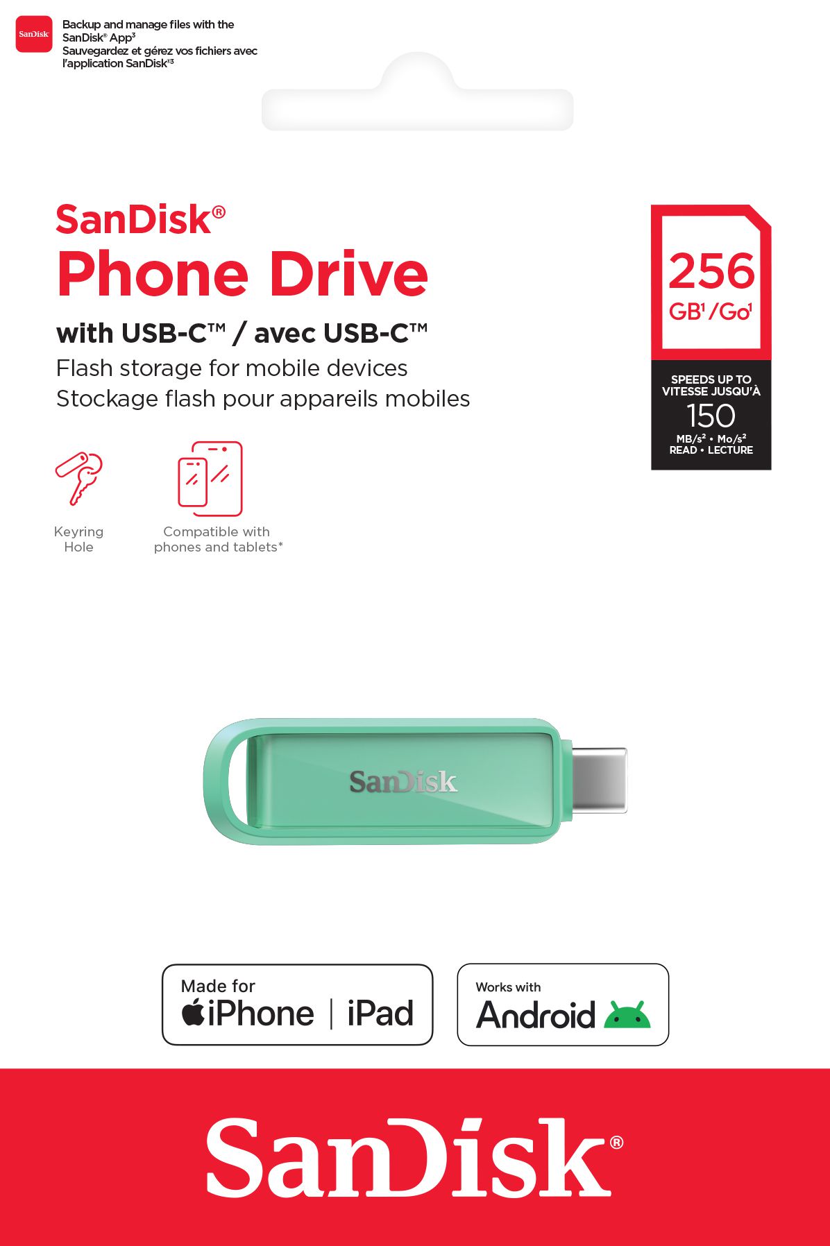 SanDisk Phone Drive USB-C 256GB grün