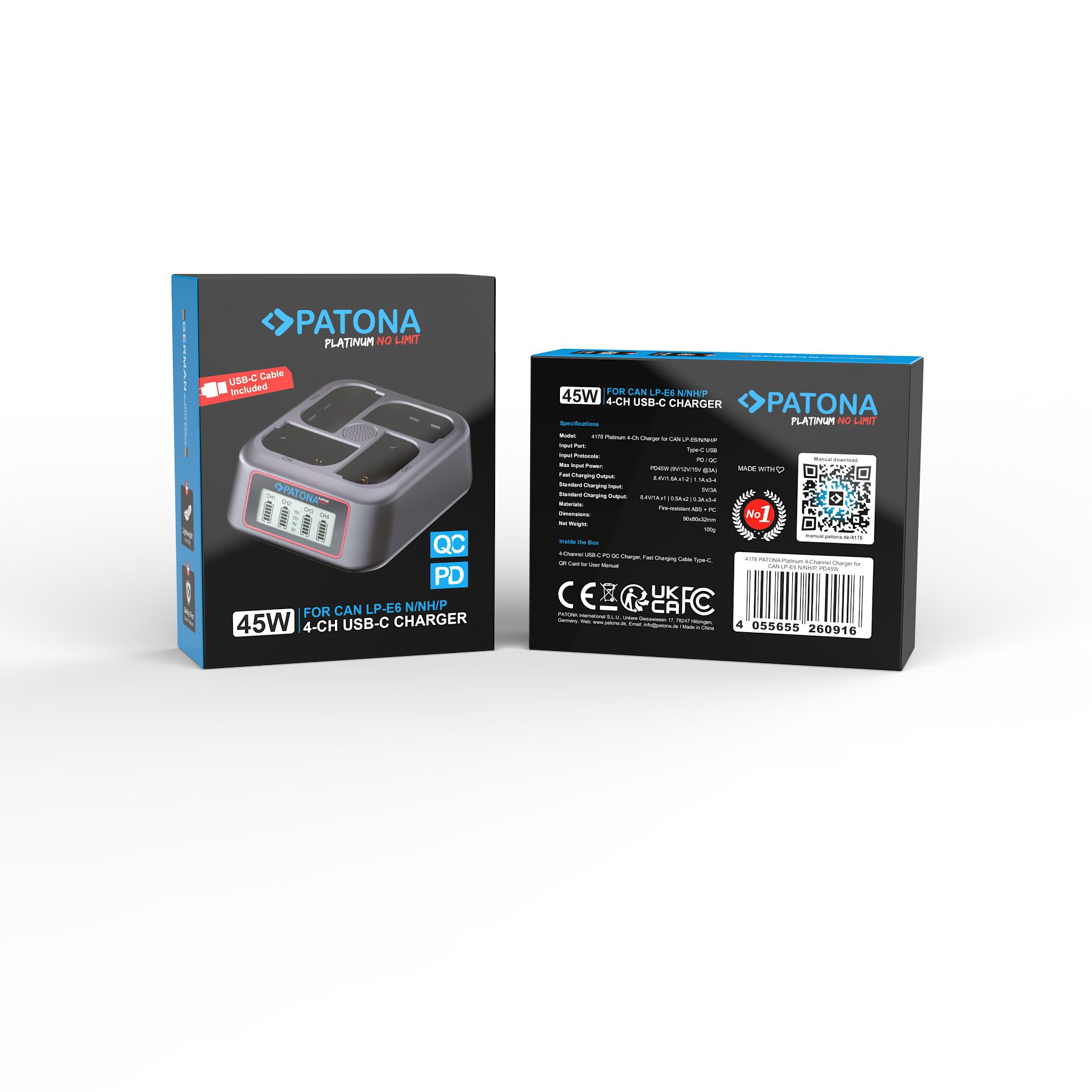 Patona 4-Port Fast Charger Canon LP-E6