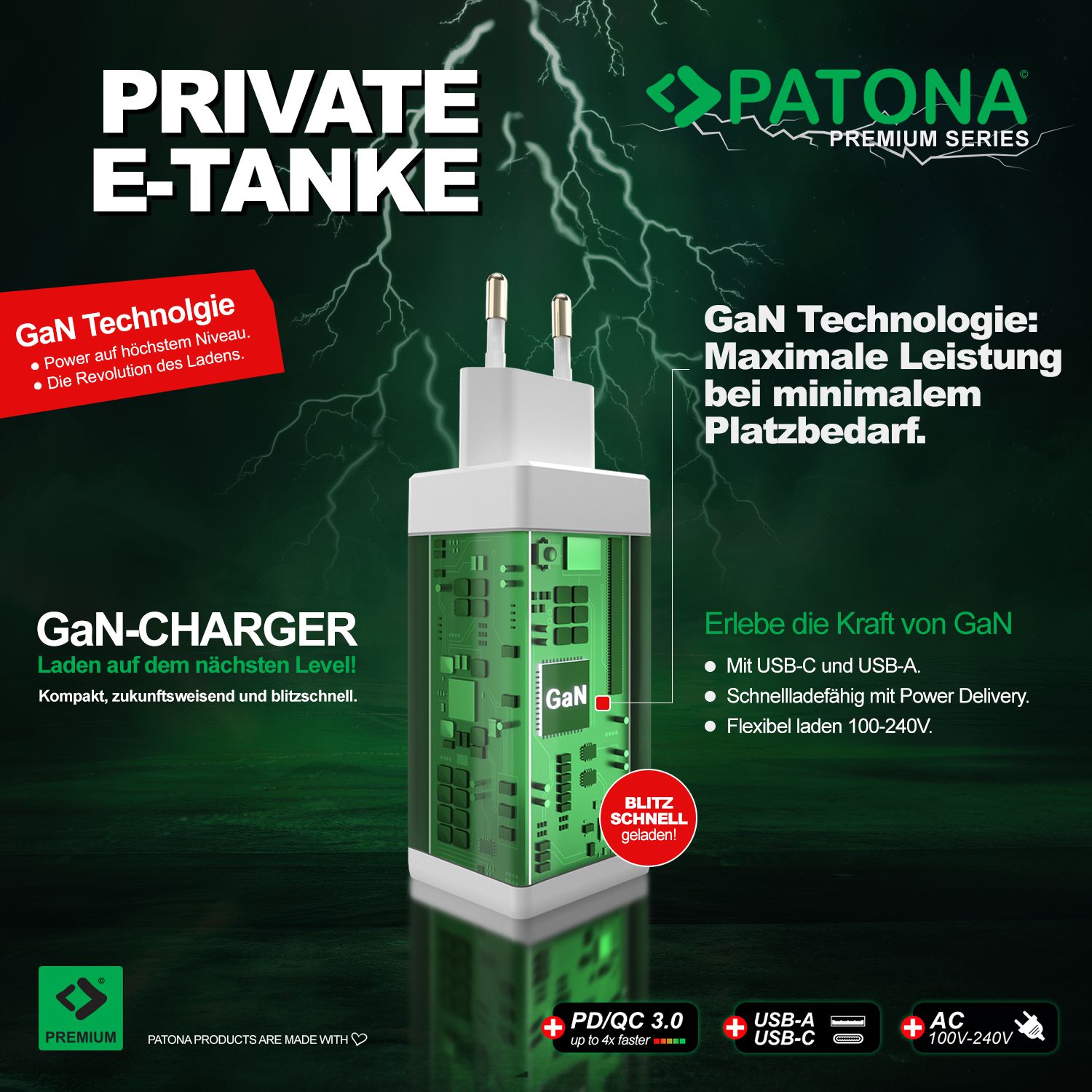 Patona GaN 4x PD140W Fast Charger Bundle