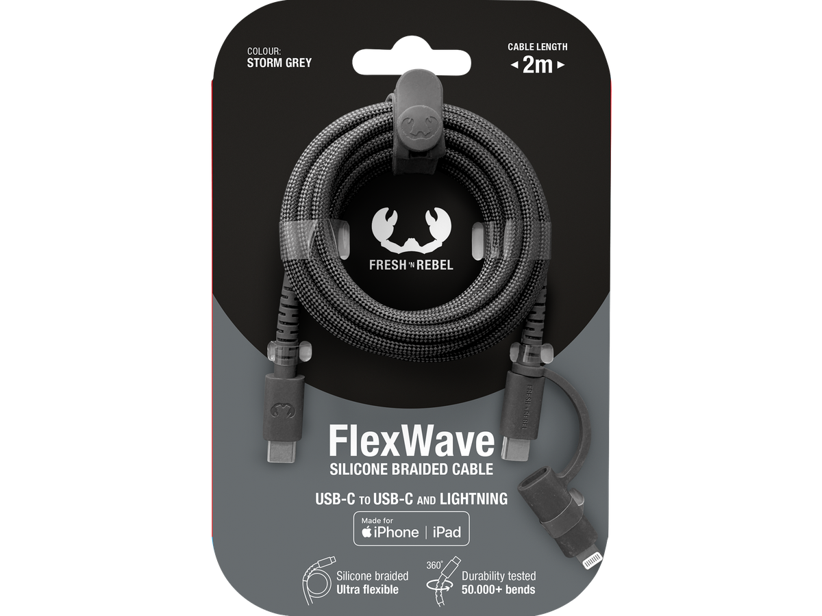 Fresh 'n Rebel USB-C Combo Cable Grey
