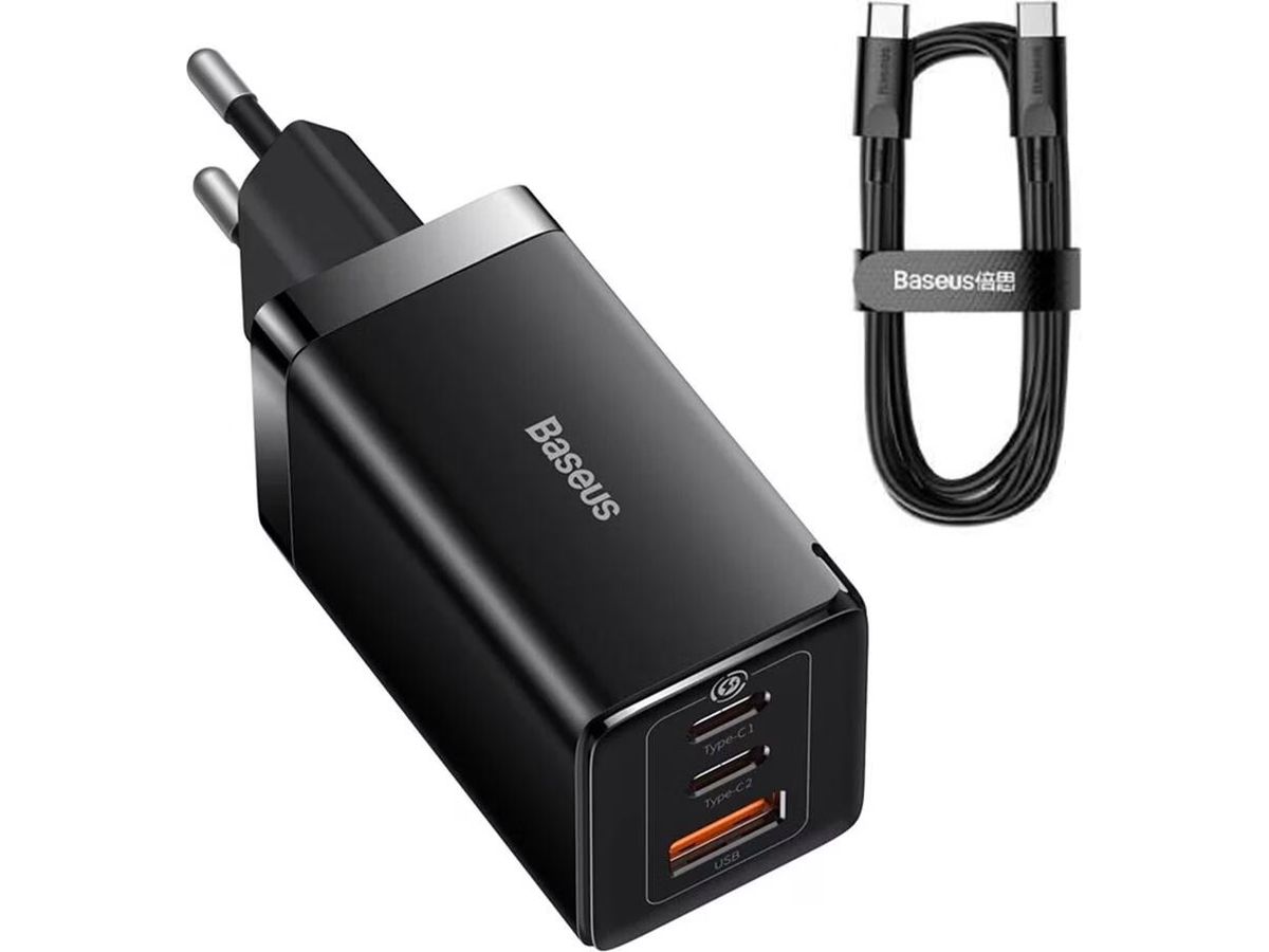 Baseus GaN5 Pro 3 Port Charger 65W Black