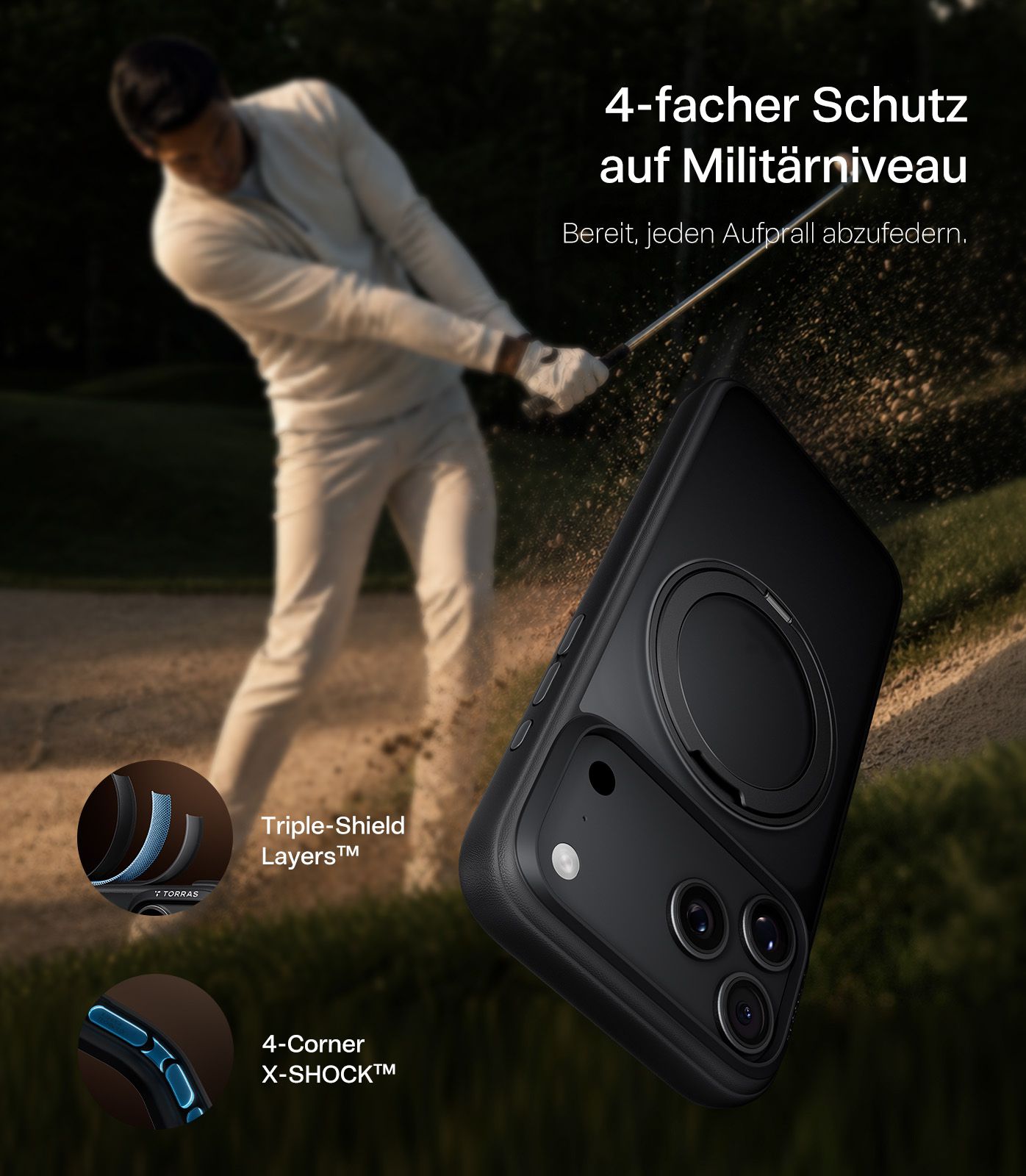 Torras Ostand Guardian iP 18 Pro Max Bl.