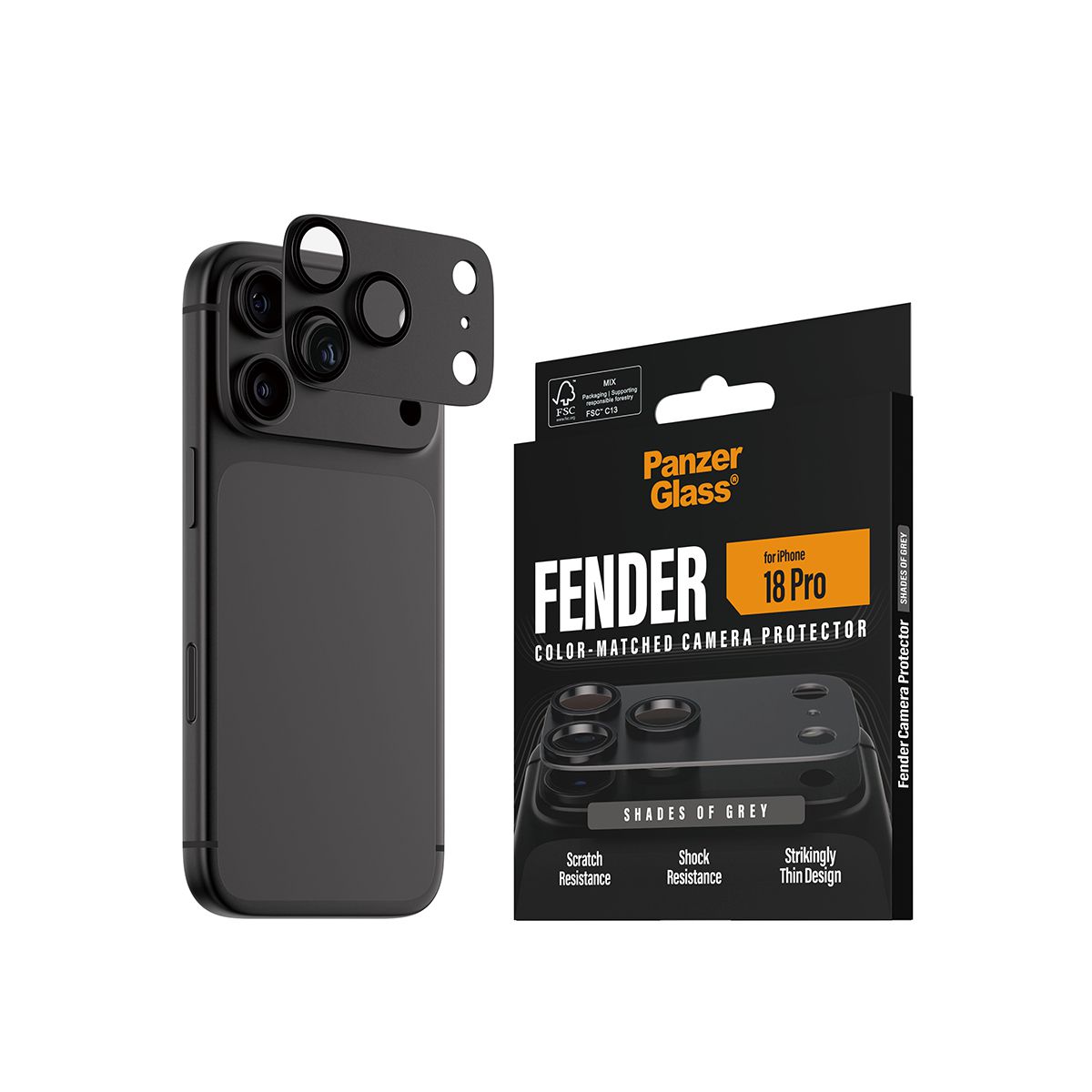 PanzerGlass iP18 Pro Kameraschutz Grey