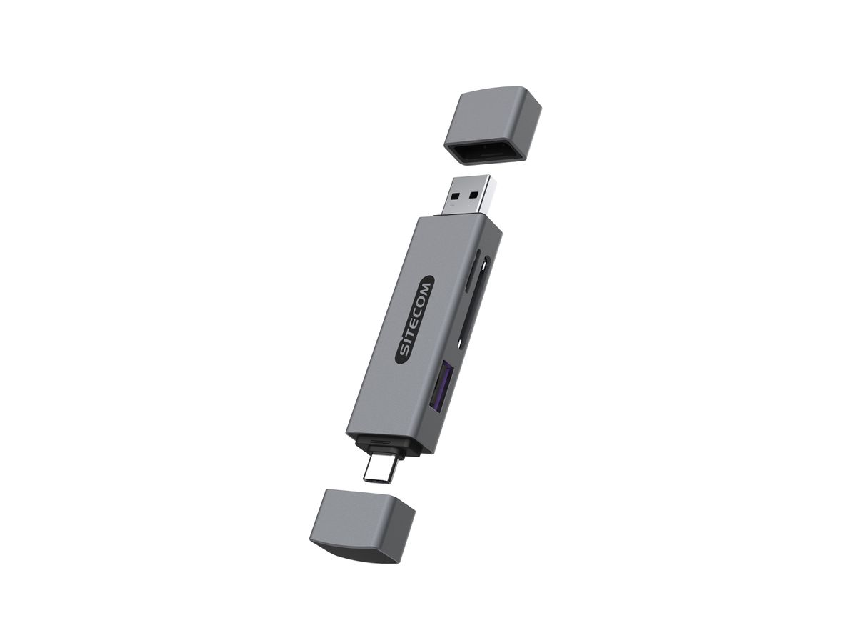 Sitecom USB-A + USB-C Stick Card Reader