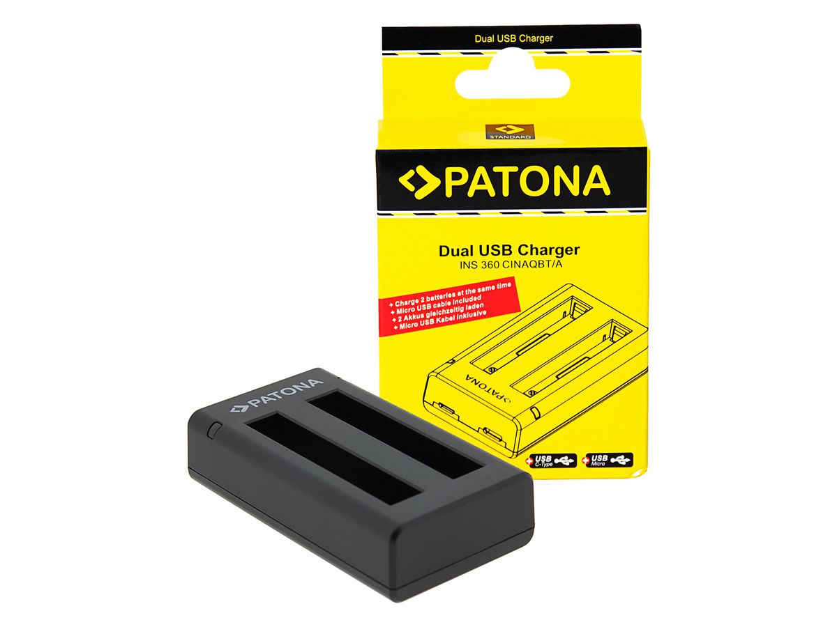 PATONA chargeur double Insta360 X3