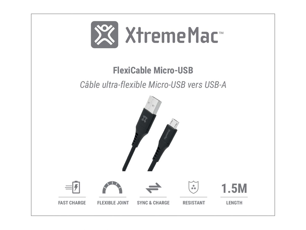 XtremeMac Flexi Micro-USB to USB-A 1.5m