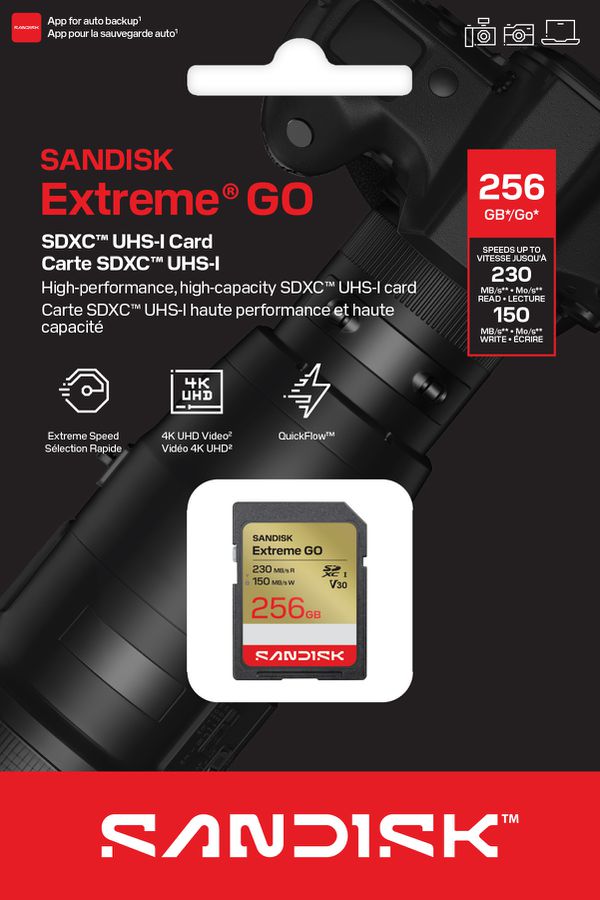 SANDISK Extreme GO 230MB/s SDXC 256GB