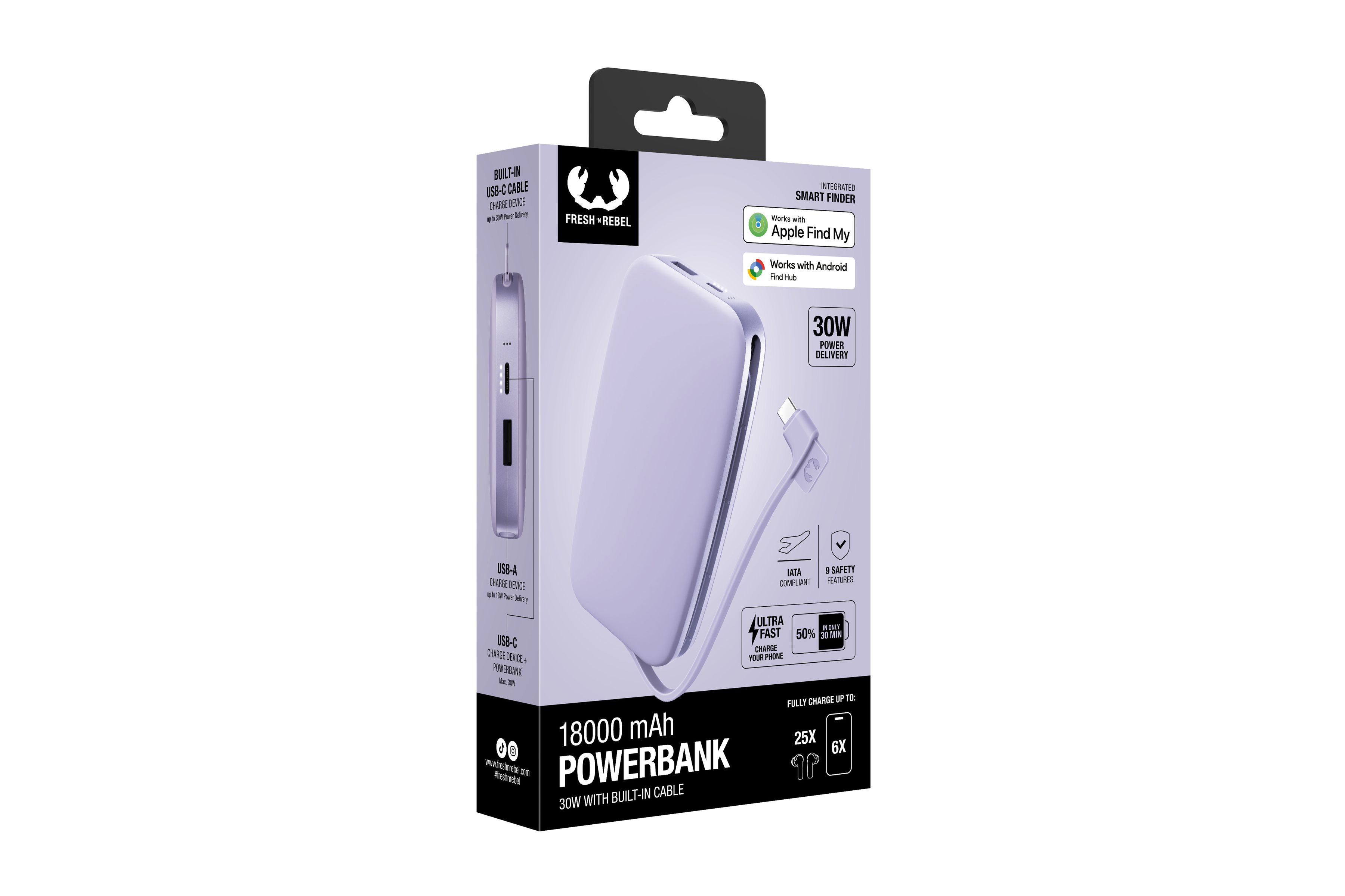 Fresh 'n Rebel Powerbank 18000 mAh Lilac