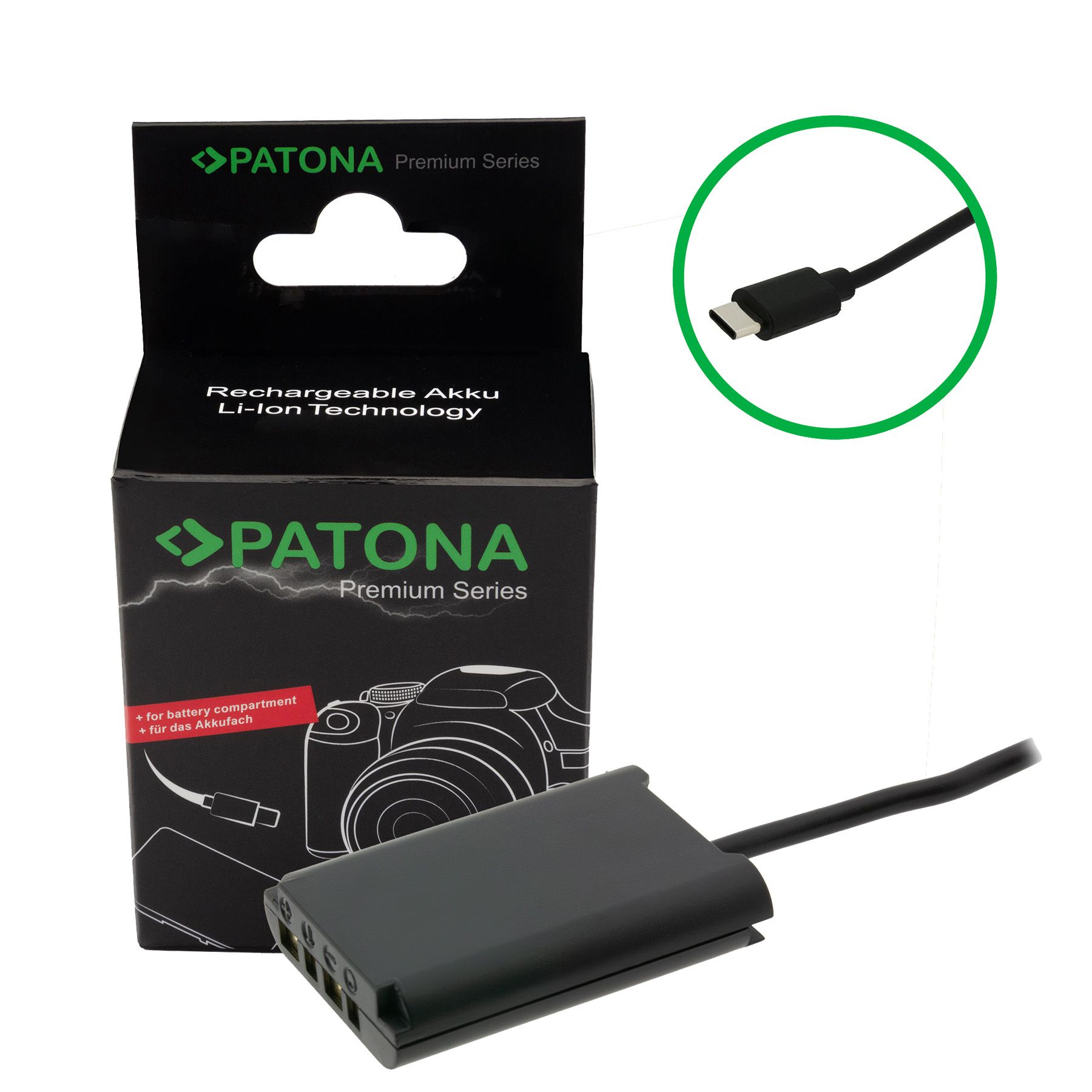Patona USB-C Input Akku-Adapter NP-BX1