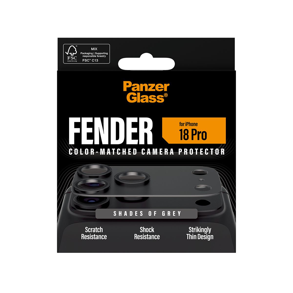 PanzerGlass iP18 Pro Kameraschutz Grey