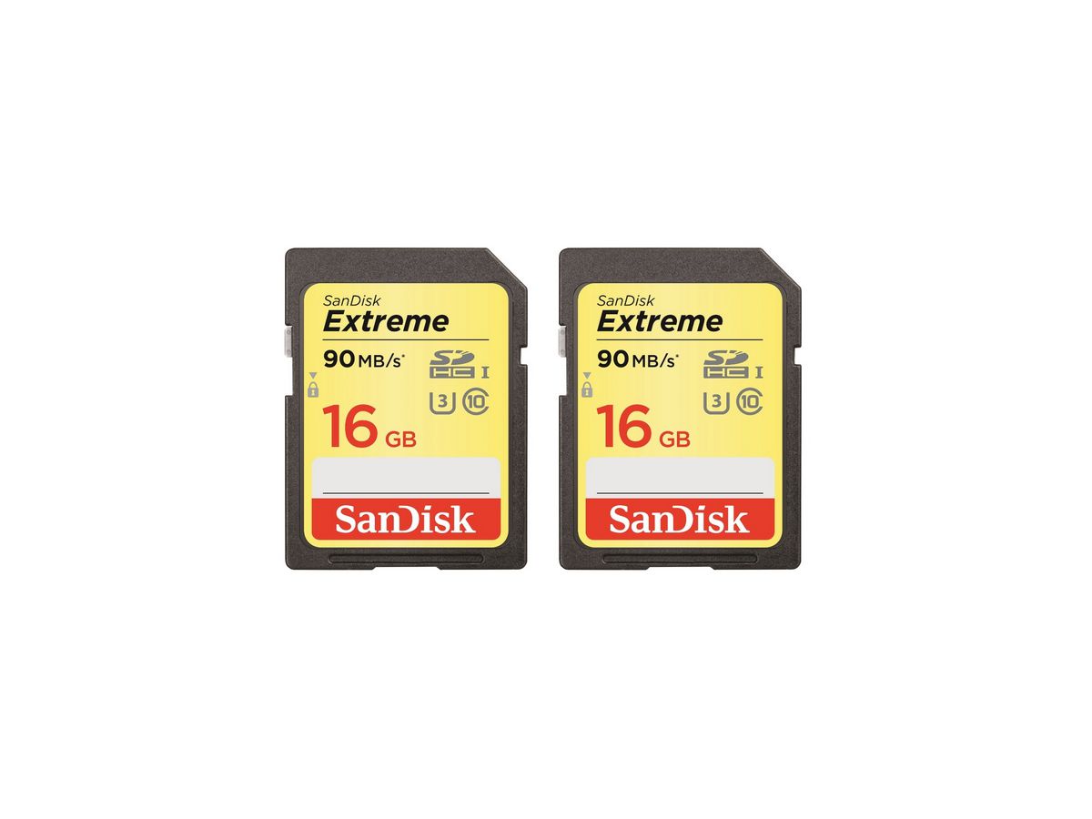 SanDisk Extreme 90MB/s SDHC 16GB 2-Pack