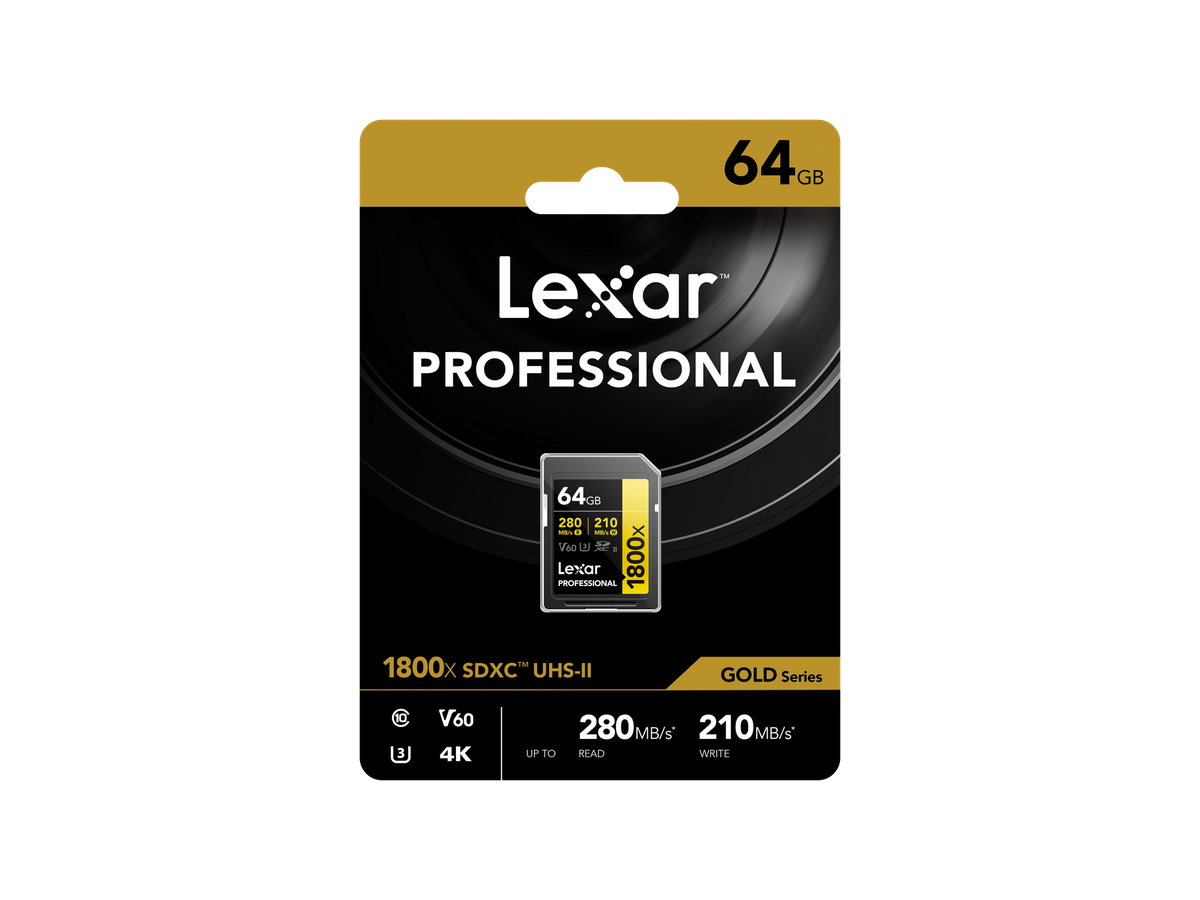 Lexar 1800x UHS-II SDXC 64GB Gold