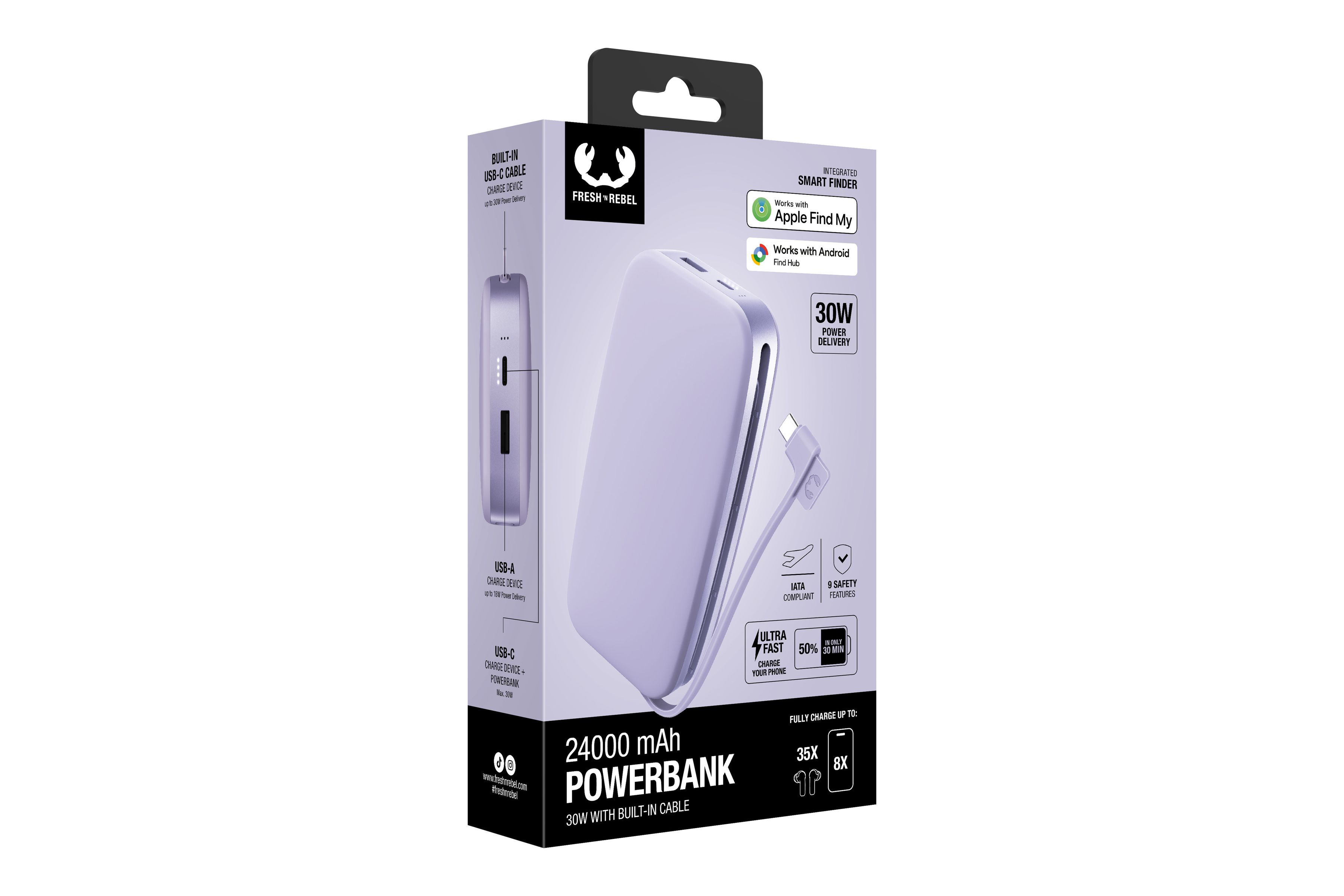 Fresh 'n Rebel Powerbank 24000 mAh Lilac