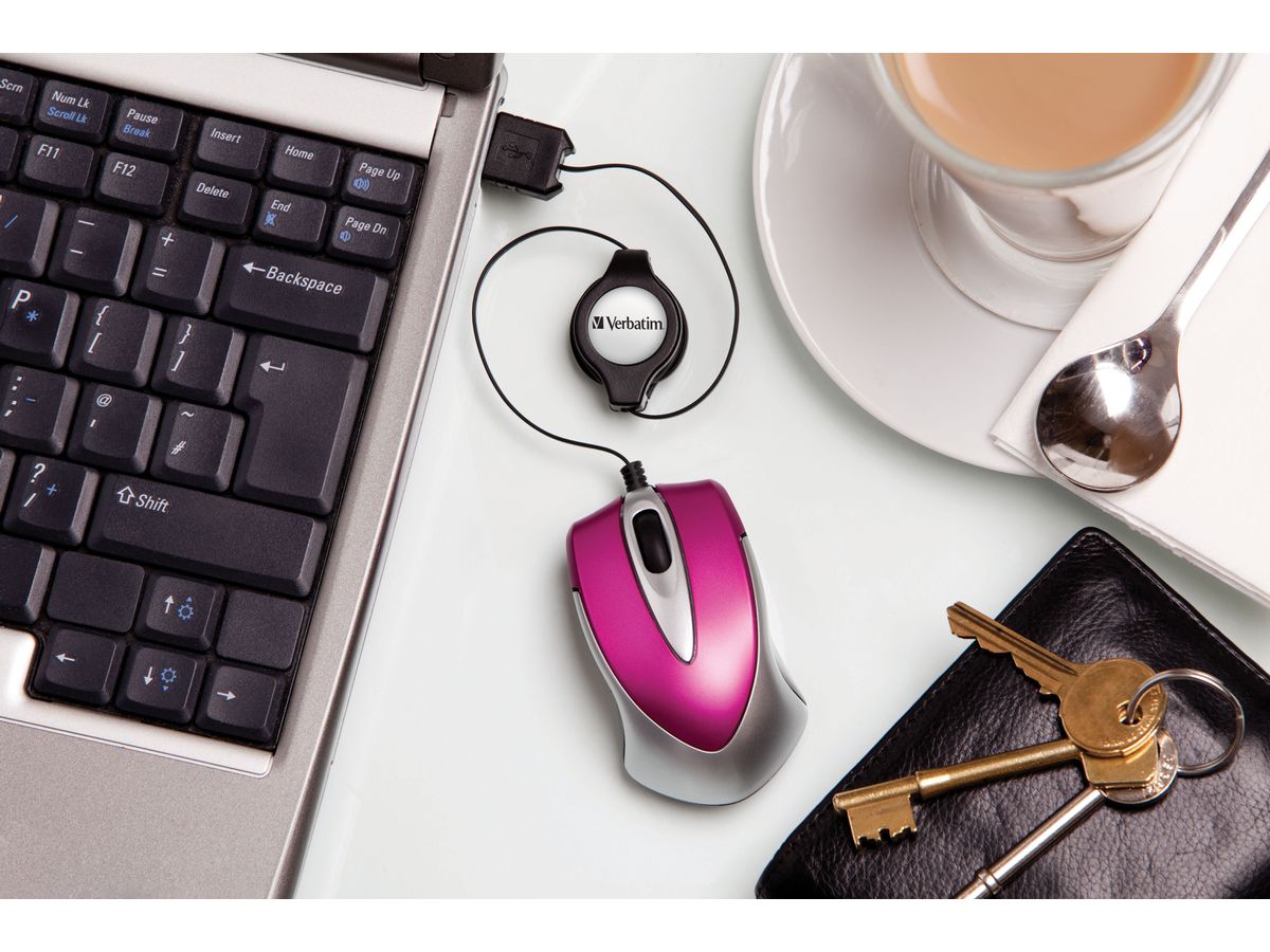 Verbatim Go Mini Travel Mouse Pink
