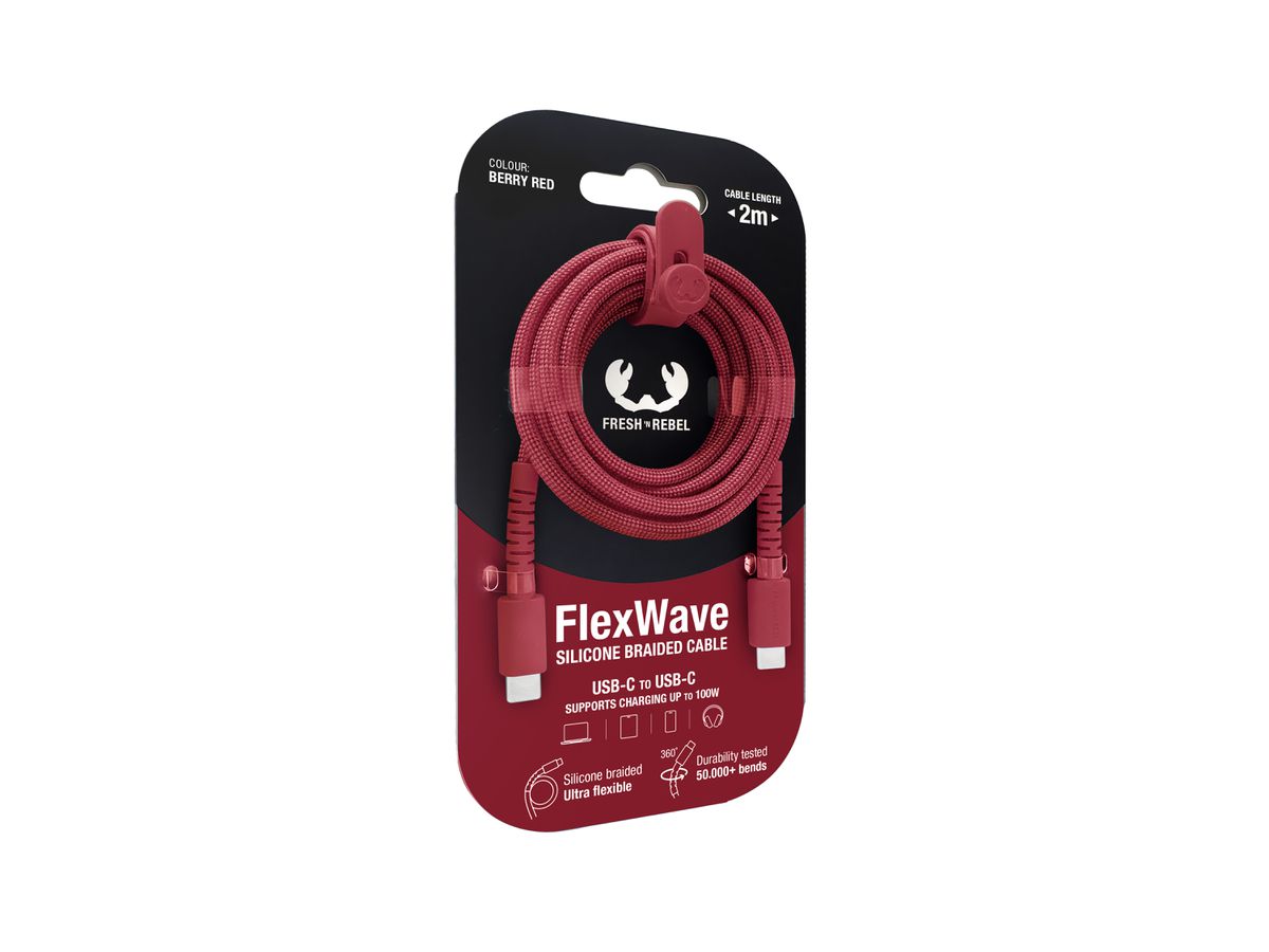 Fresh 'n Rebel USB-C to USB-C Berry Red