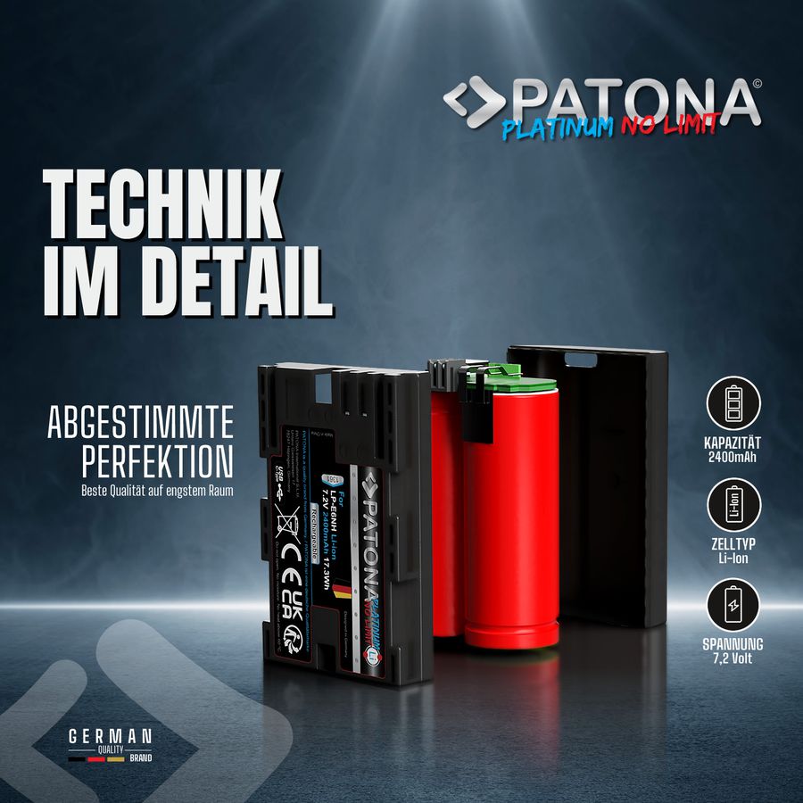 Patona Platinum Canon LP-E6NH USB-C Inp.