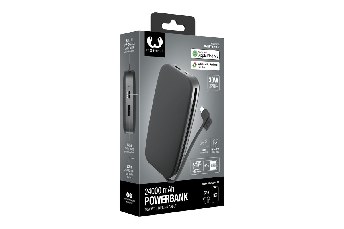 Fresh 'n Rebel Powerbank 24000 mAh Grey