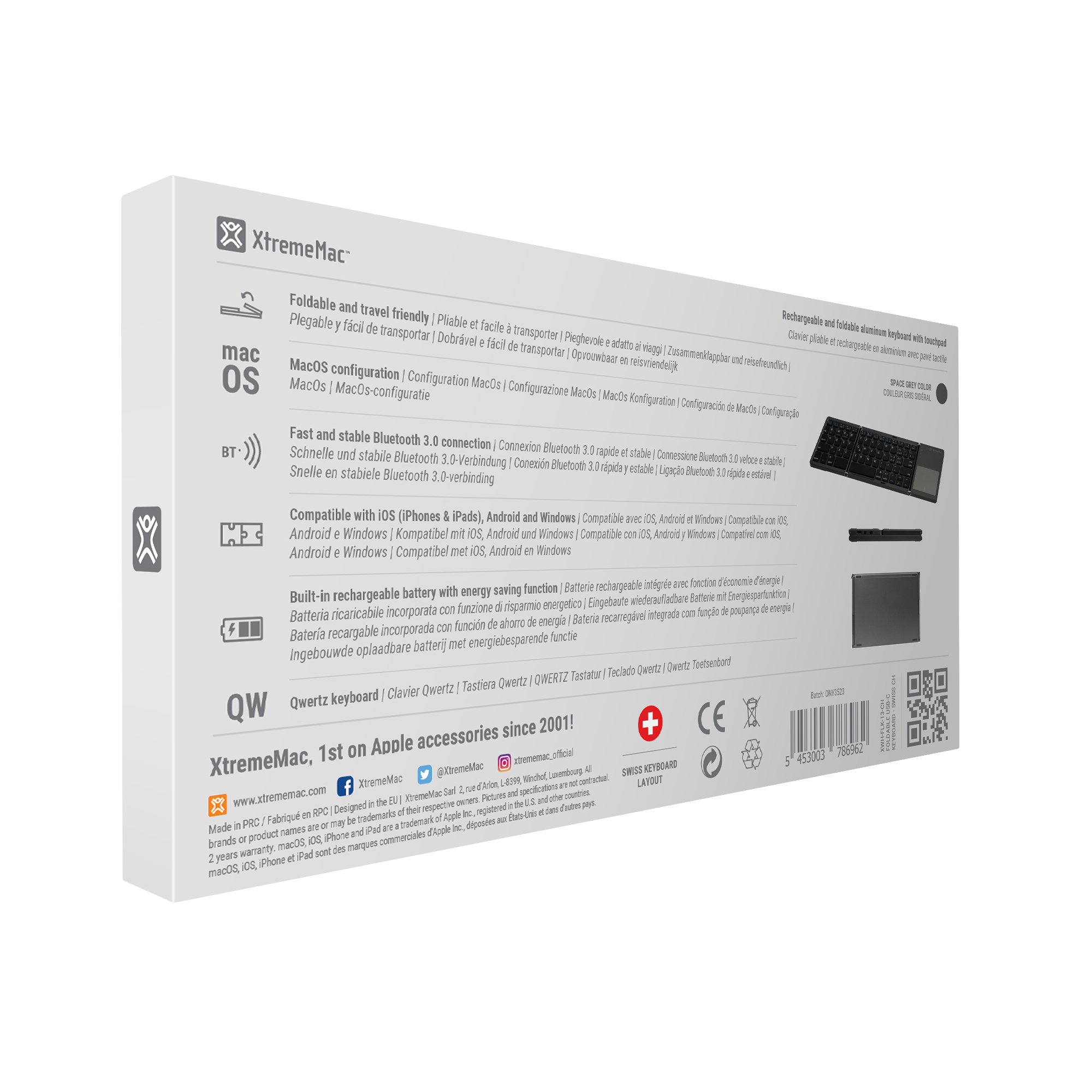 XtremeMac Foldable Bluetooth Keyboard