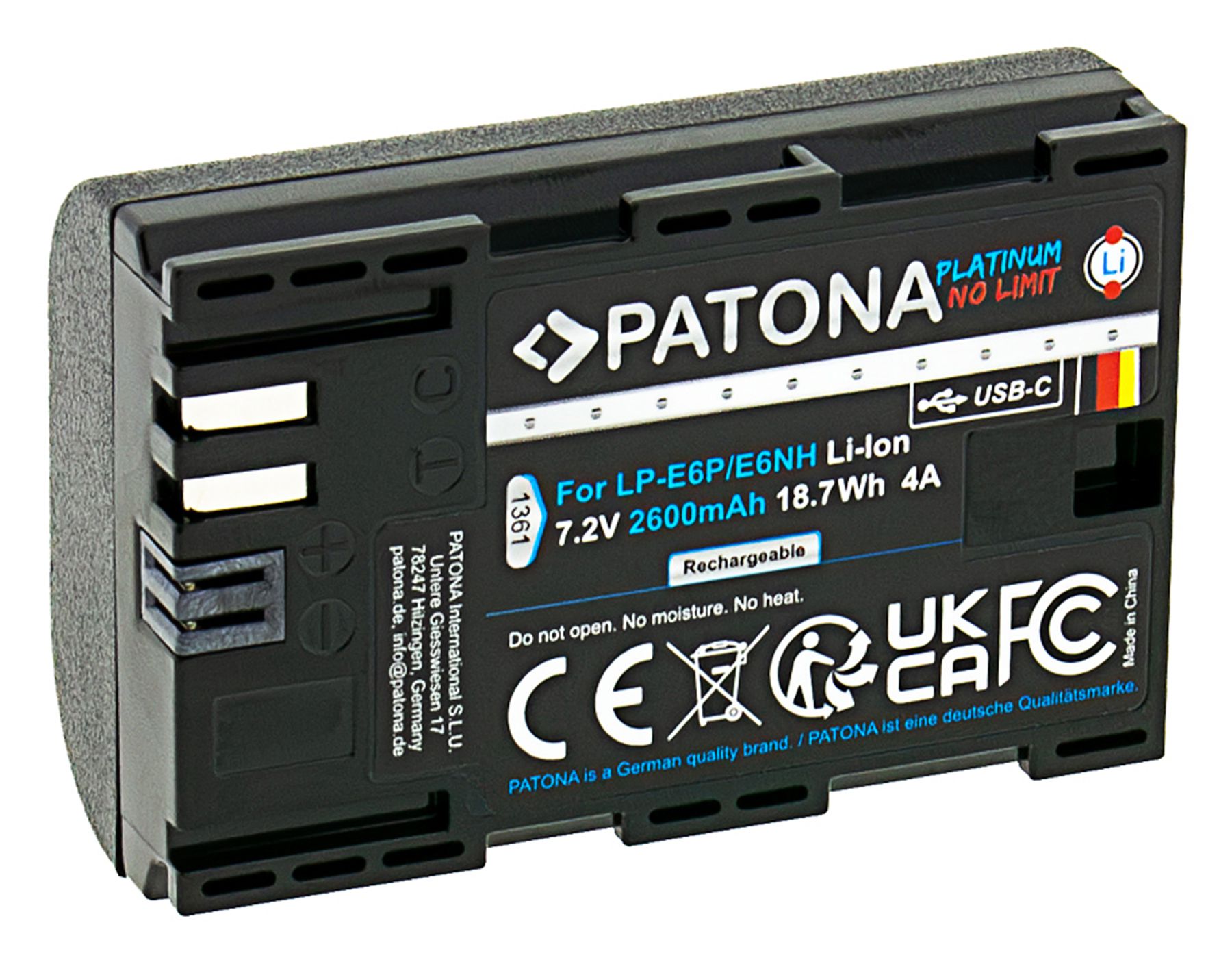 Patona LP-E6P Set Ladegerät + 2 Akkus