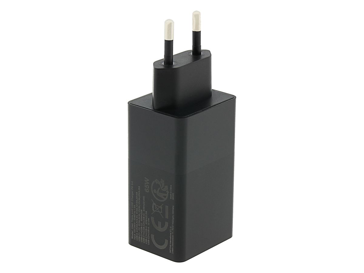 Patona GaN PD 65W 2xUSB-C + USB-A Black