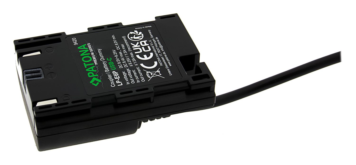 Patona USB-C Input Akku-Adapter LP-E6P