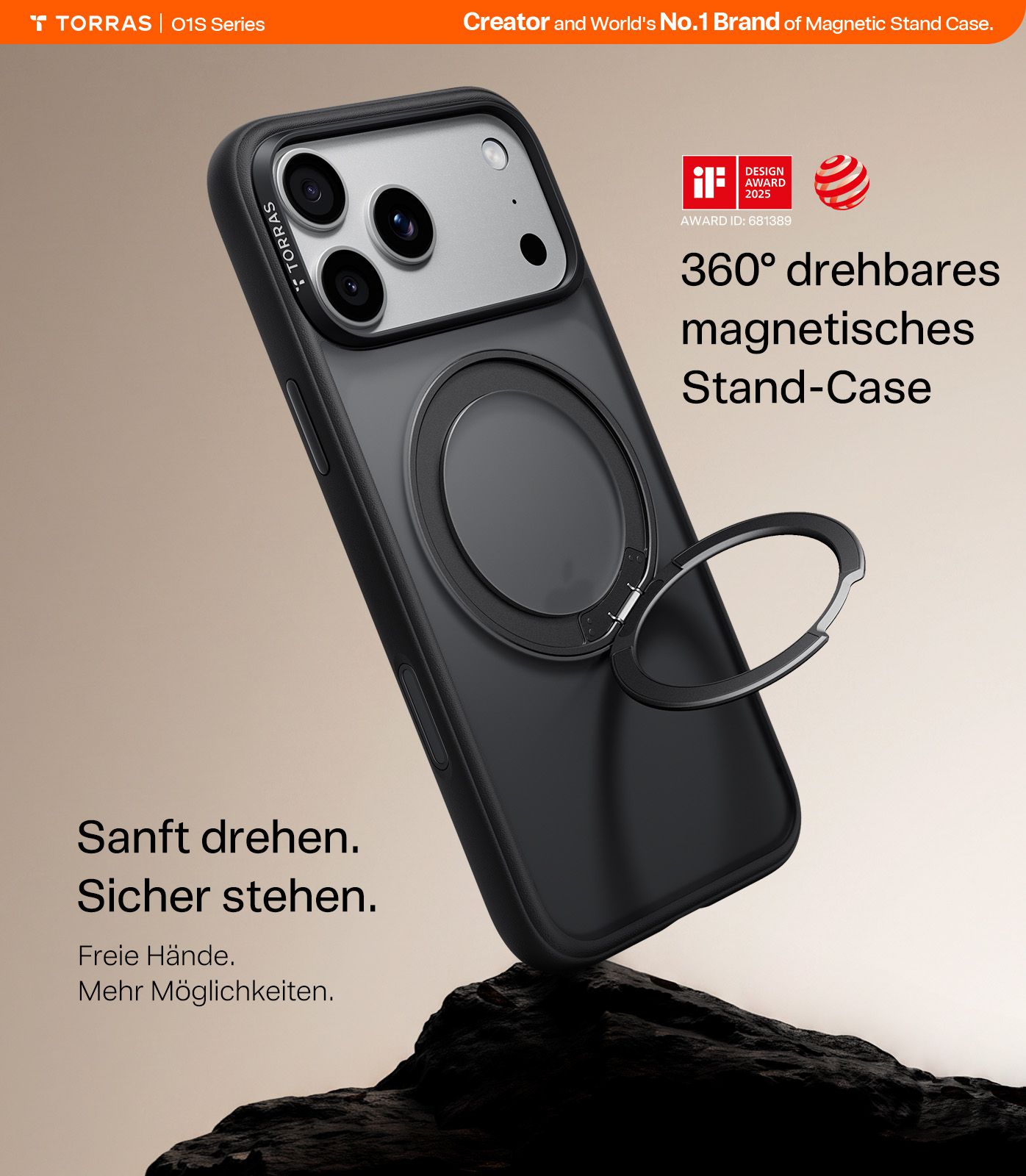 Torras Ostand Guardian iP 18 Pro Max Bl.