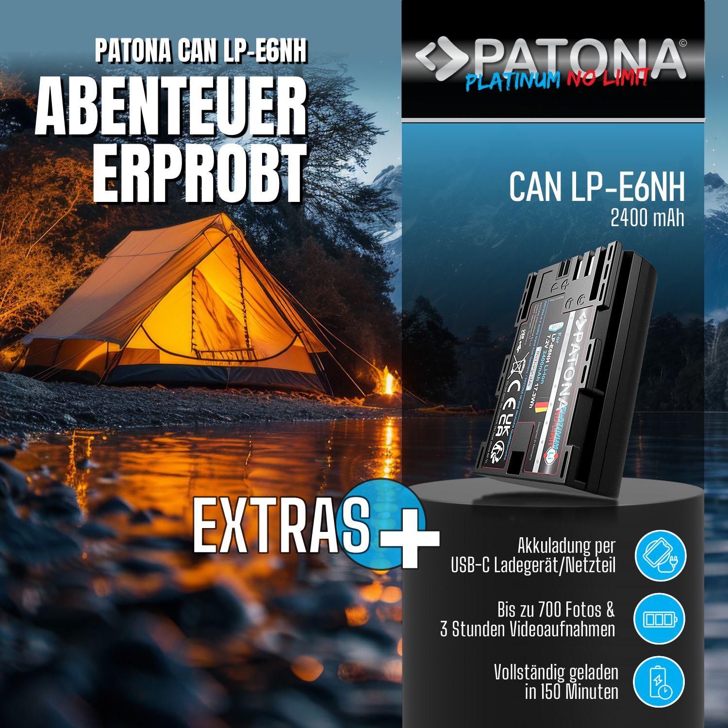 Patona Platinum Canon LP-E6NH USB-C Inp.