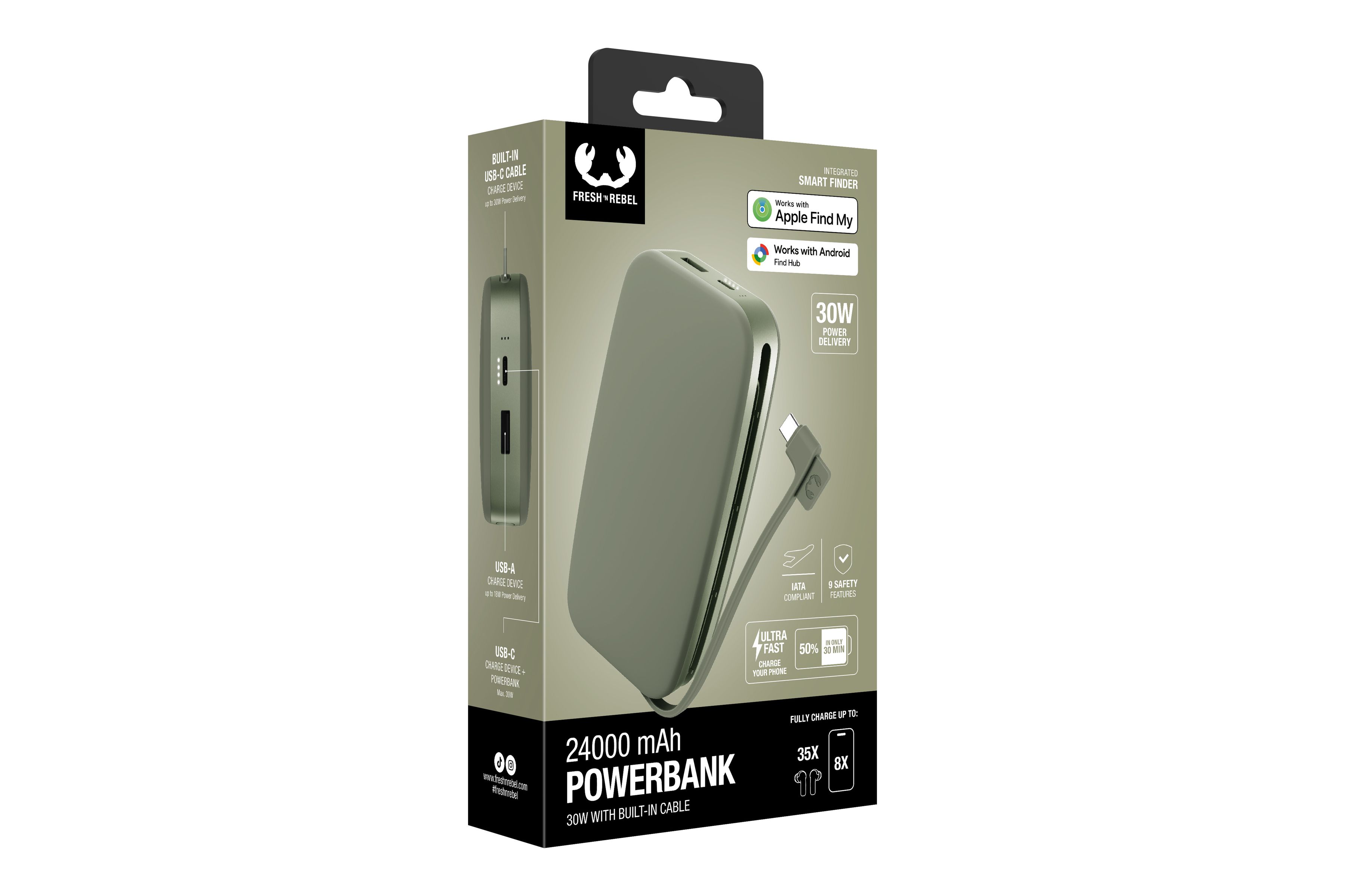 Fresh 'n Rebel Powerbank 24000 mAh Green
