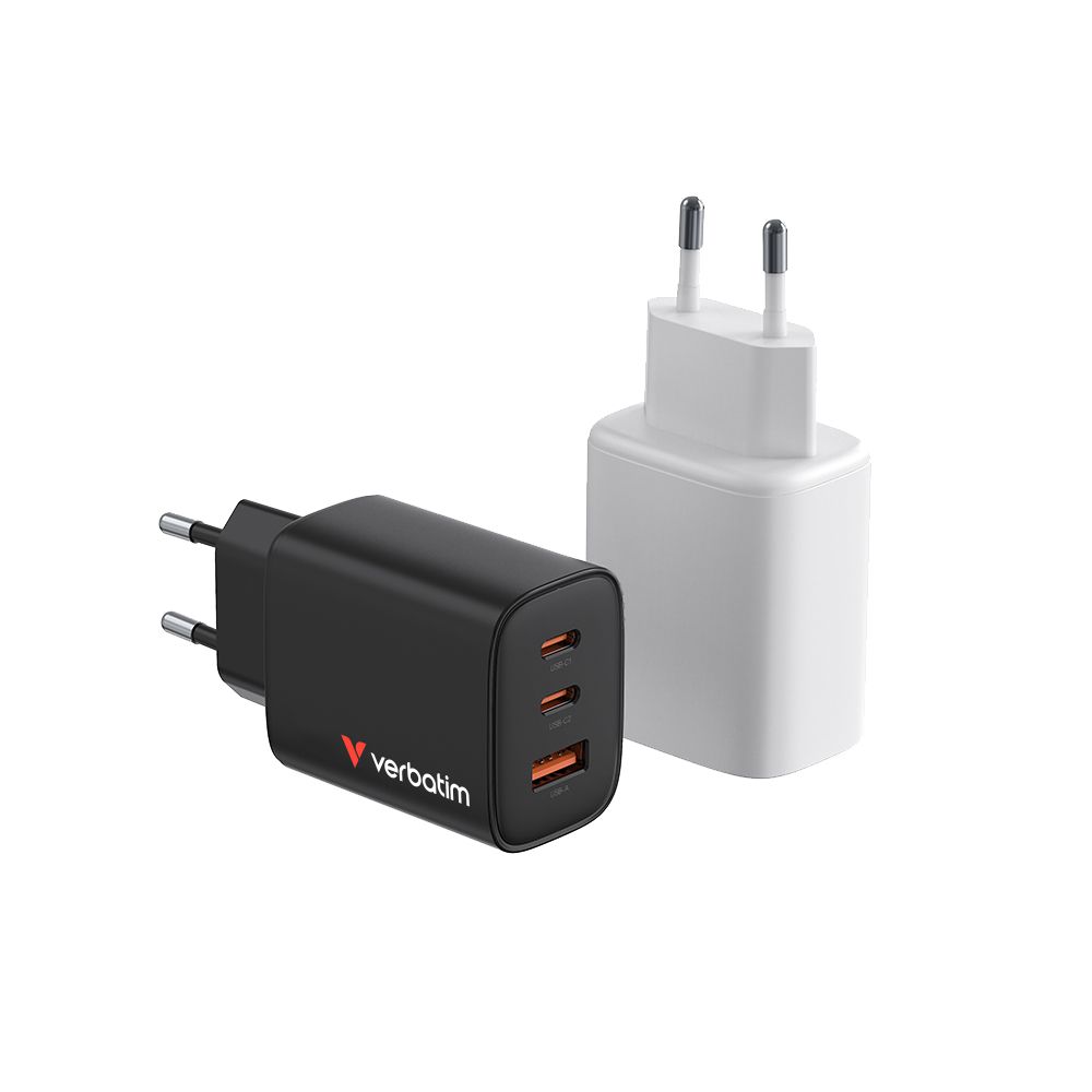 Verbatim GaN 3 Port Charger 65W Black