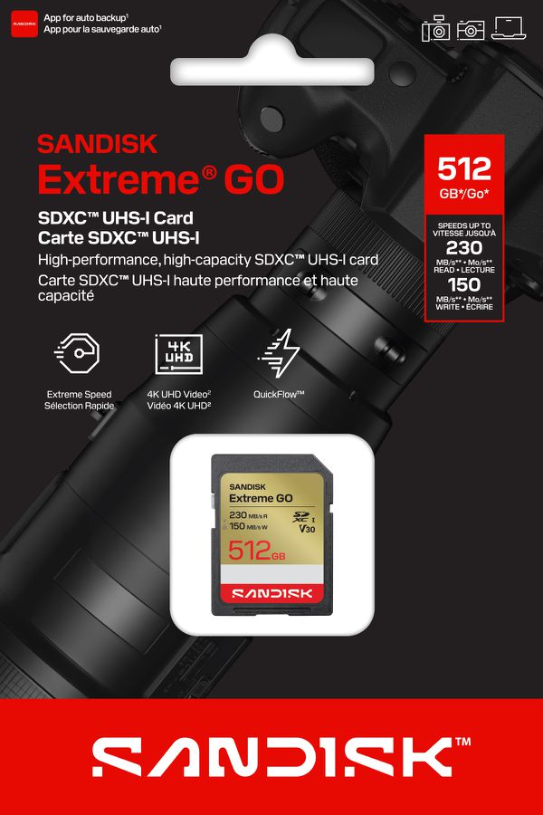 SANDISK Extreme GO 230MB/s SDXC 512GB