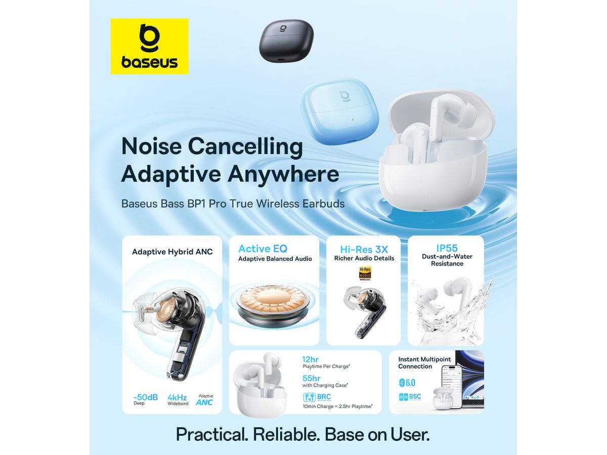 Baseus Bass BP1 Pro InEar TWS Earbuds Wh