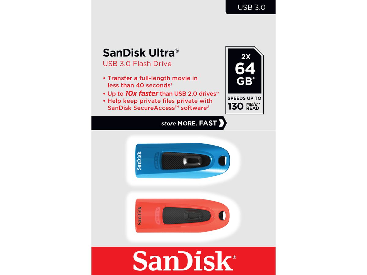 Sandisk Ultra USB 3.0 130MB/s 64GB Duo