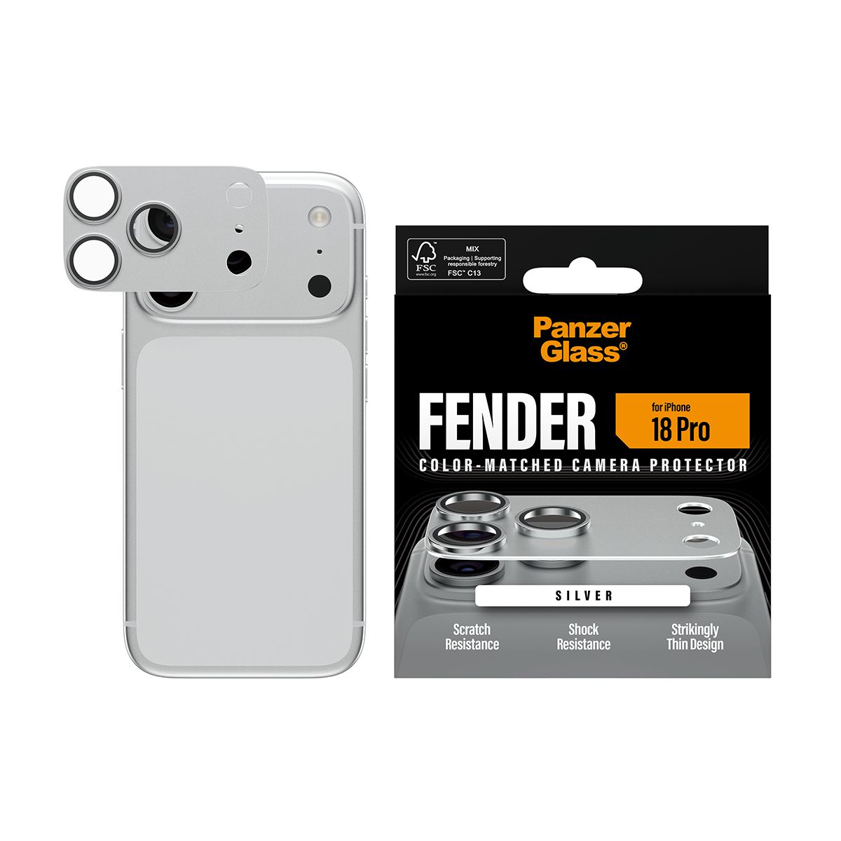 PanzerGlass iP18 Pro Kameraschutz,silber