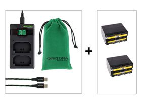 Patona NP-F970 Fast Charger+2 Akkus Kit