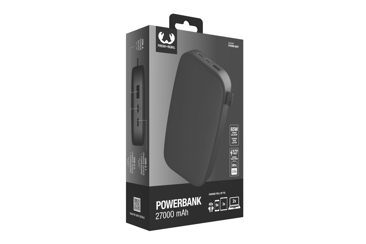 Fresh 'n Rebel Powerbank 27000 mAh Grey