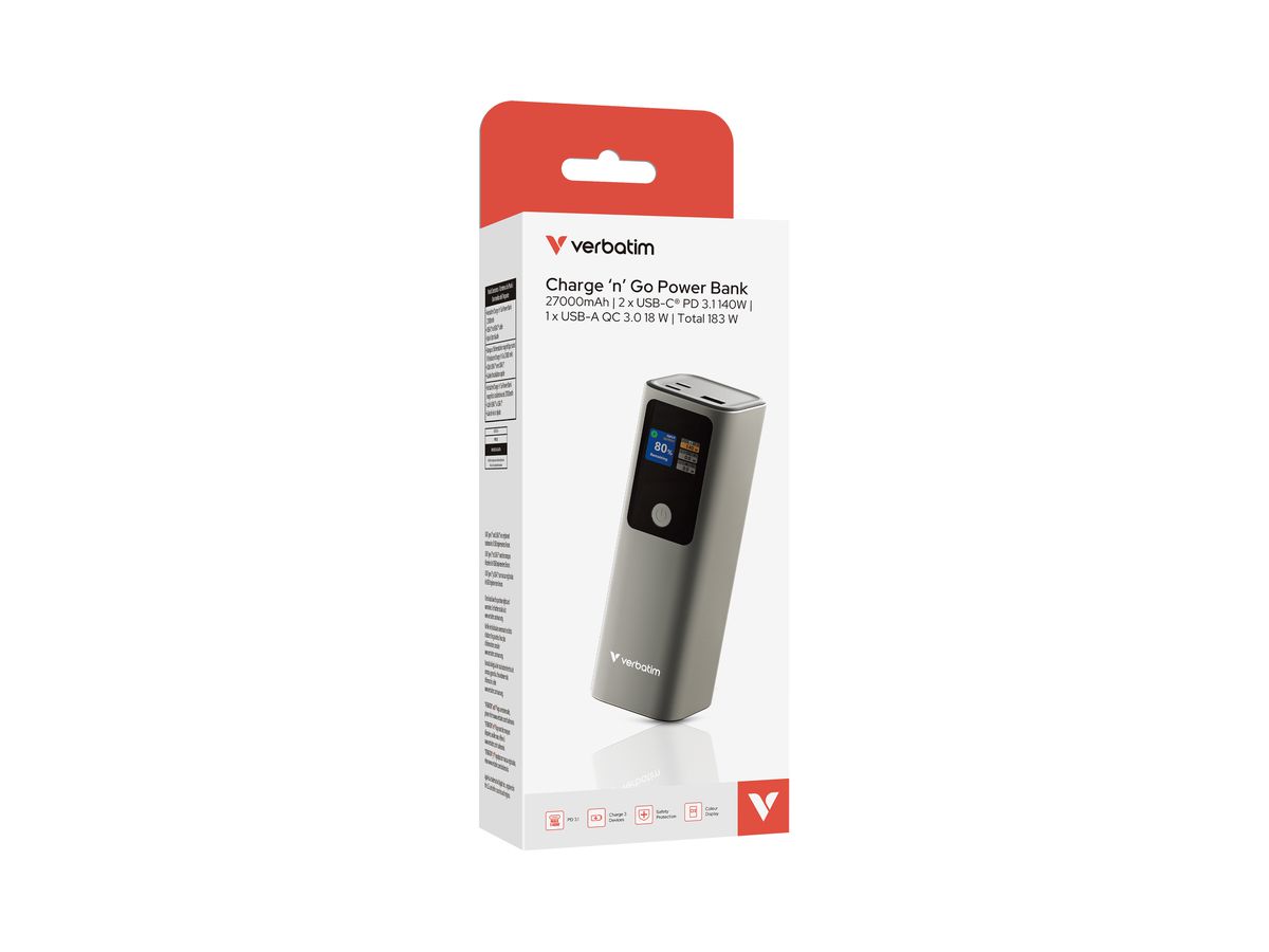 Verbatim Powerbank 27000 mAh 183W Grey