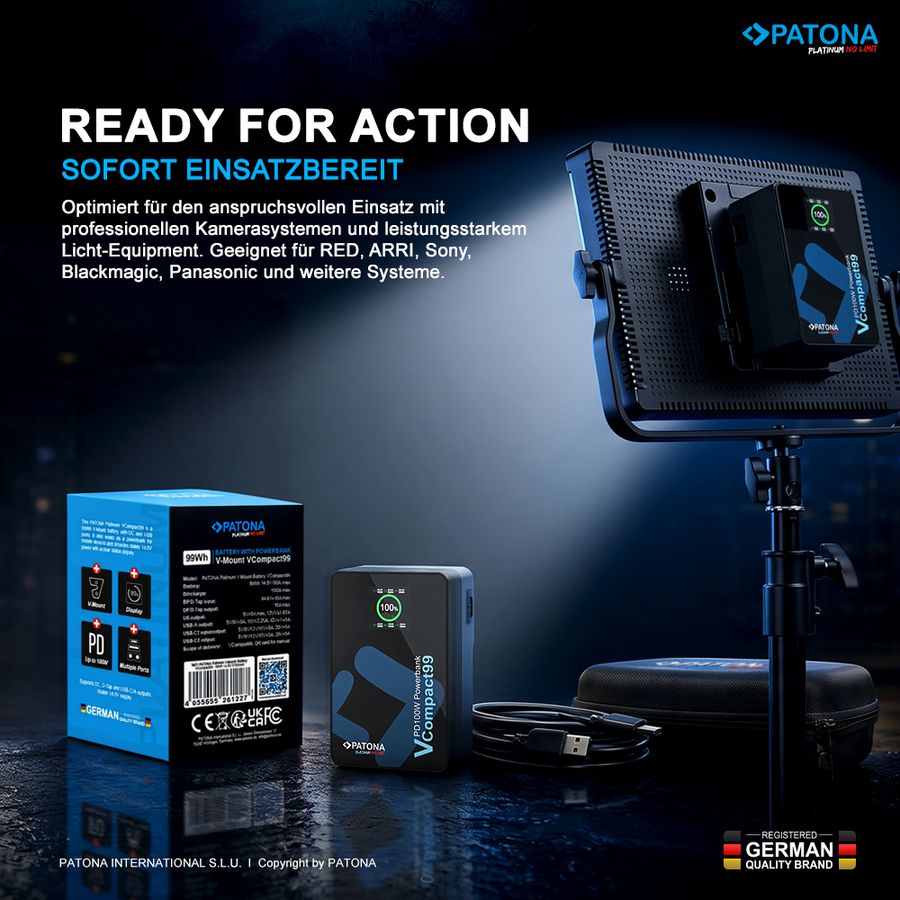 Patona Compact V-Mount Akku 99Wh PD100W