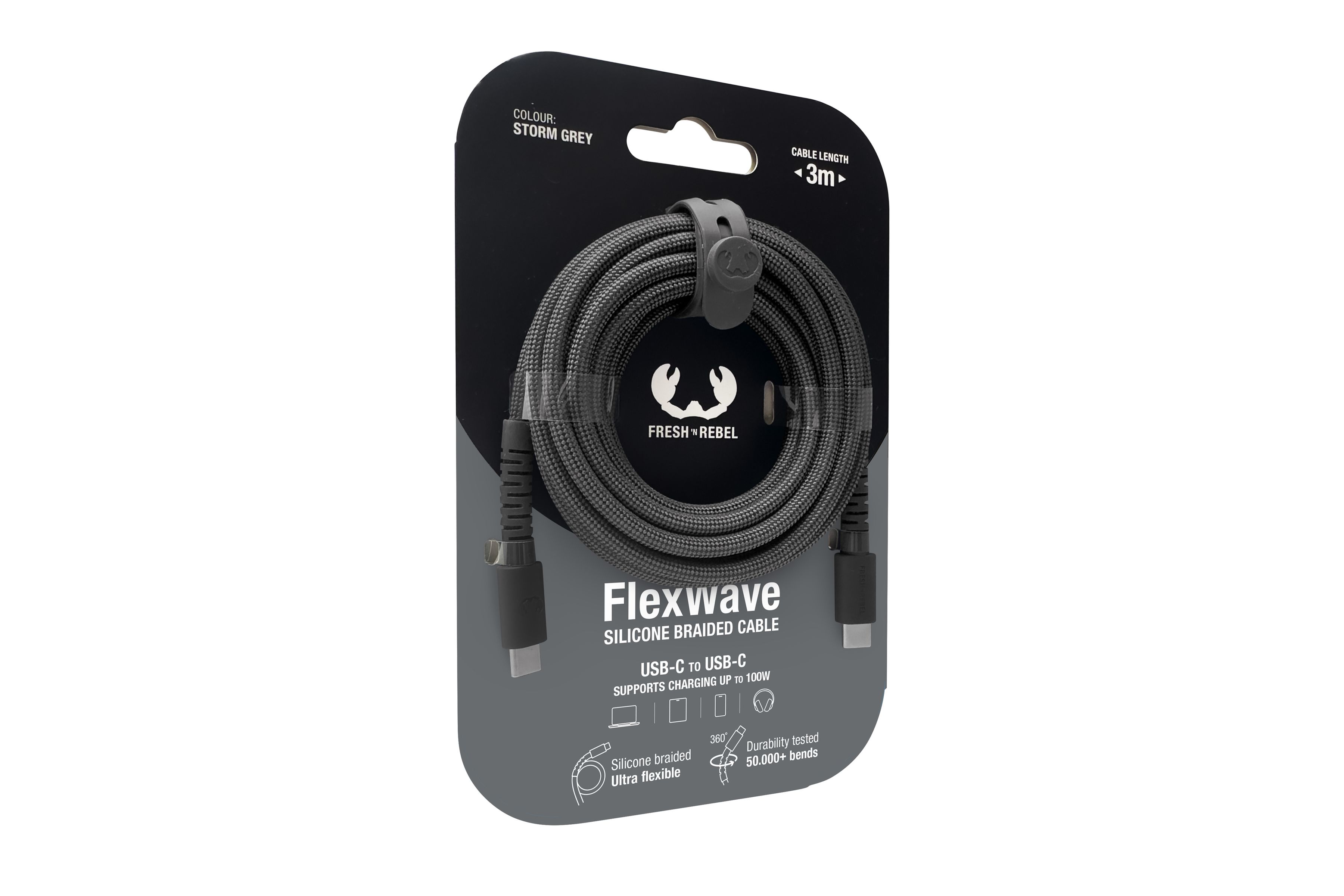 Fresh 'n Rebel USB-C to USB-C 3m Grey