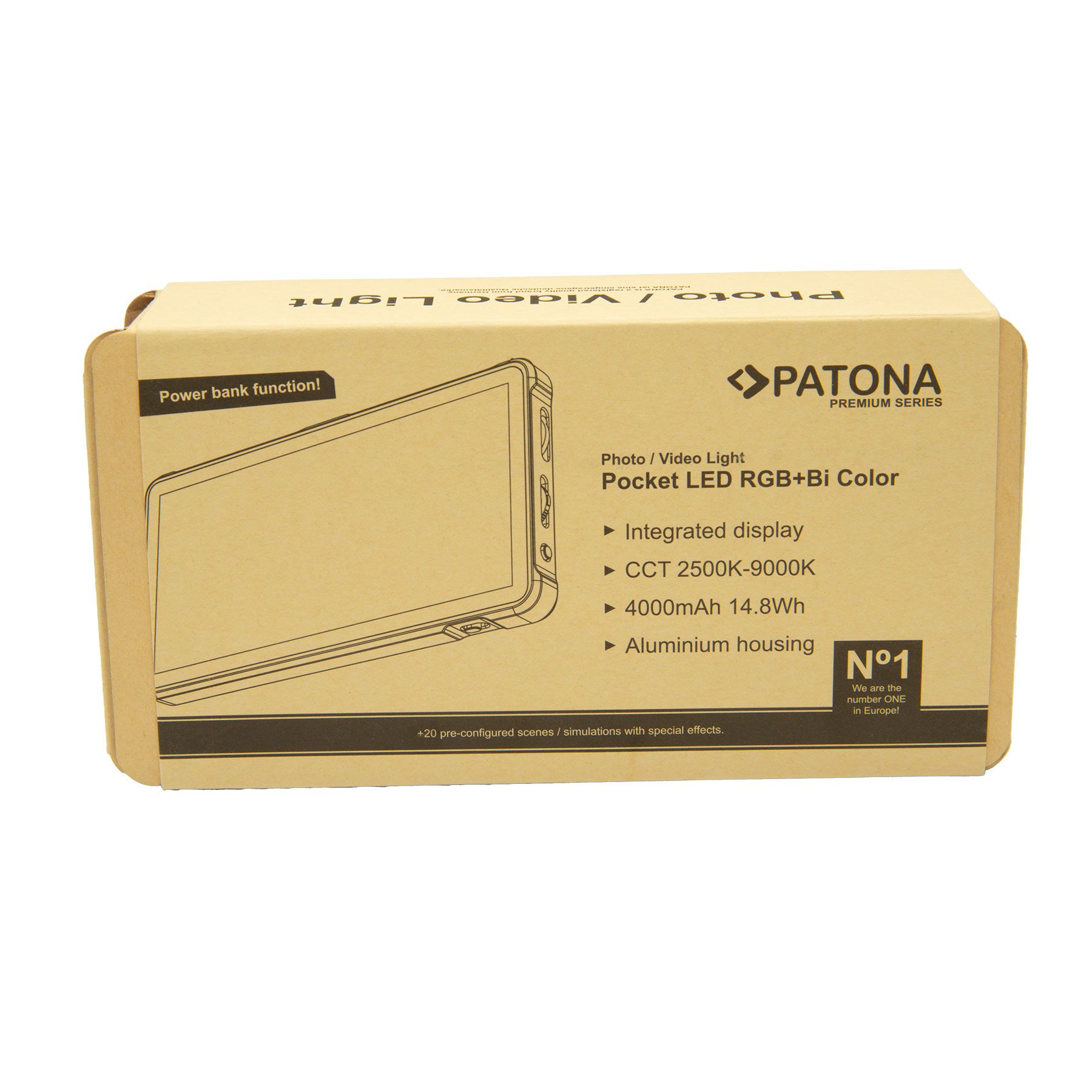 Patona RGB Videolicht mit Powerbank