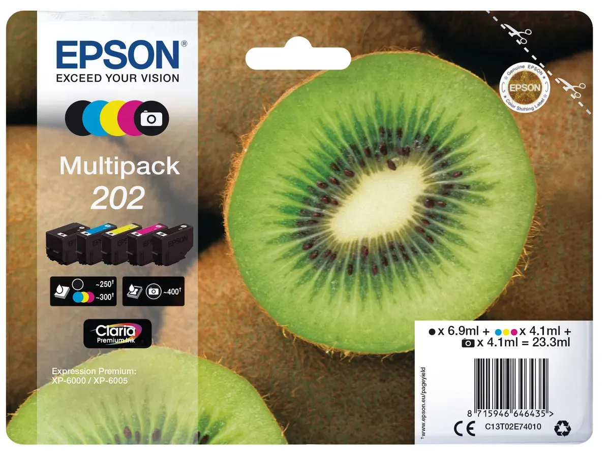 EPSON Ink Multipack 202 CMYBK T02E740
