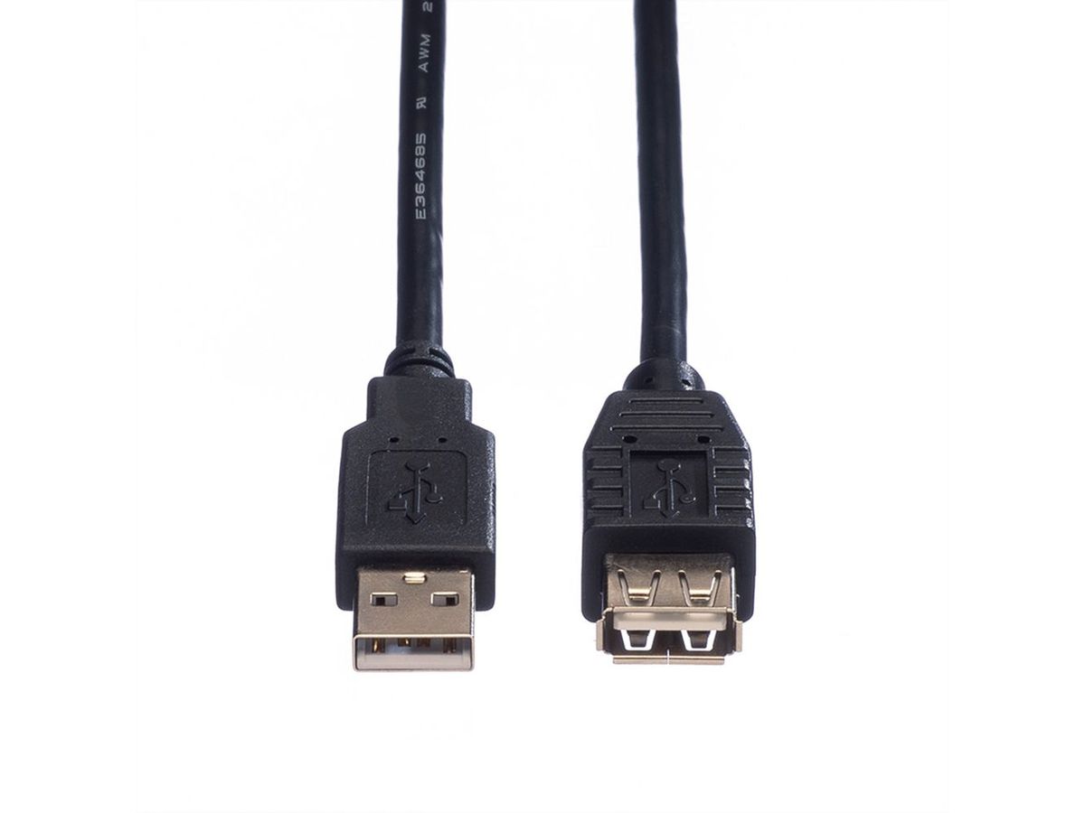 Roline USB 2.0 Kabel, A-A, black (3.0 m)