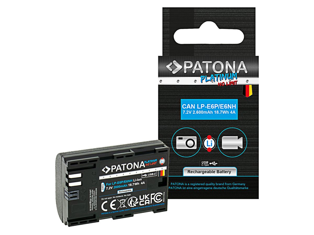 Patona LP-E6P Set Chargeur + 2 Batterie