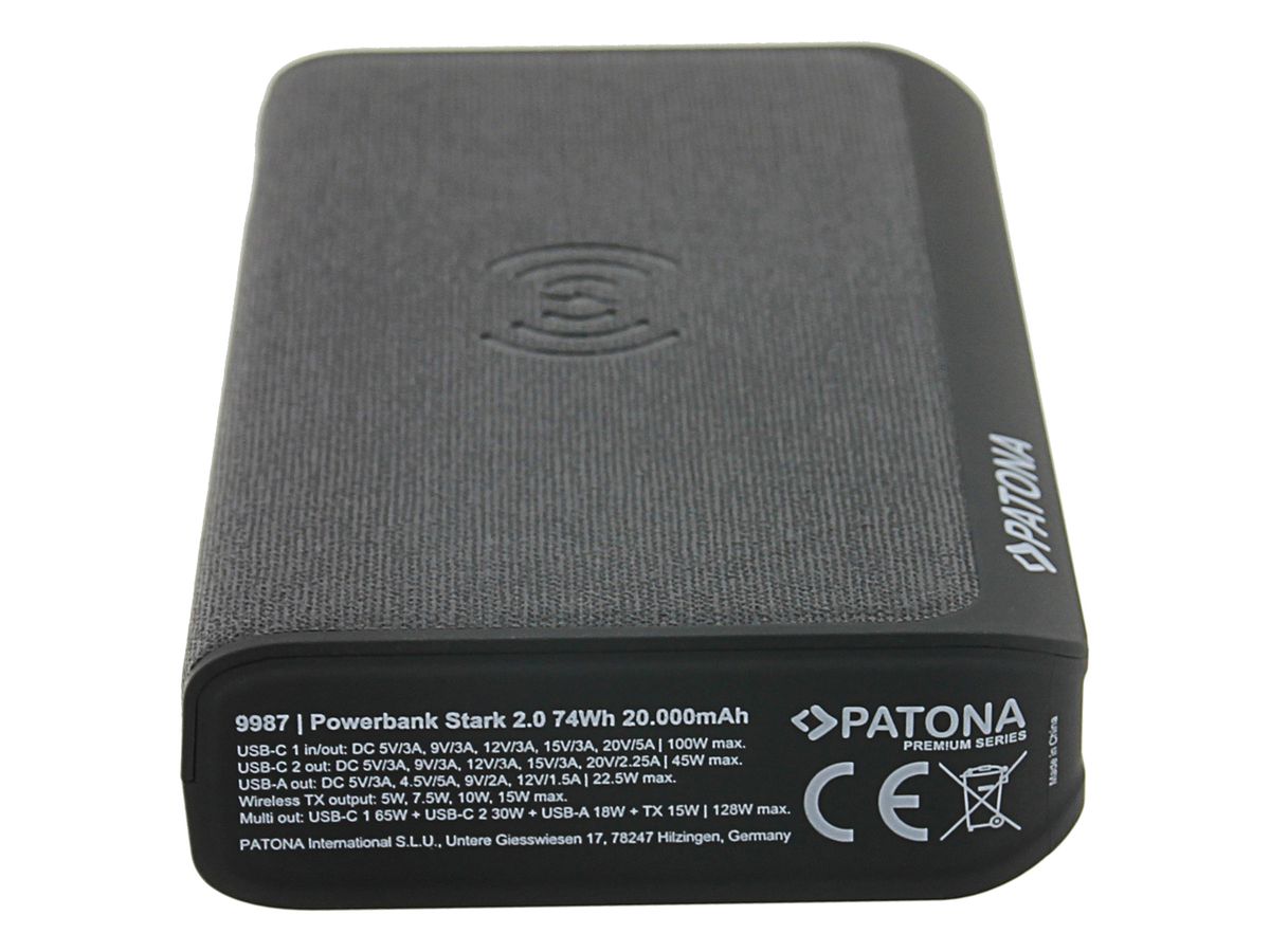 Patona Powerbank PD100W USBC 20000mAh QI